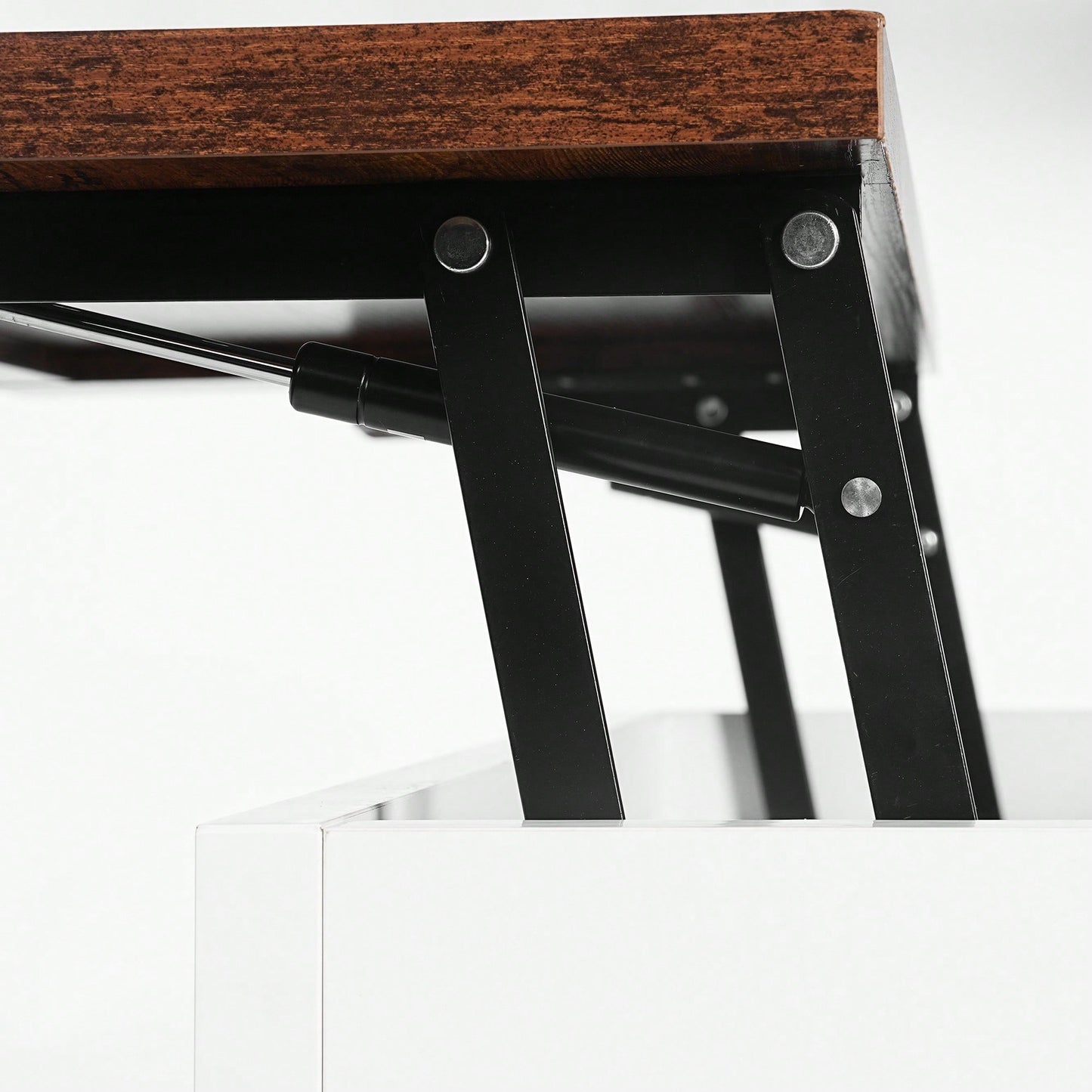 Multi-Functional Vintage White Coffee Table With Lifting Mechanism For Living Room 90CM