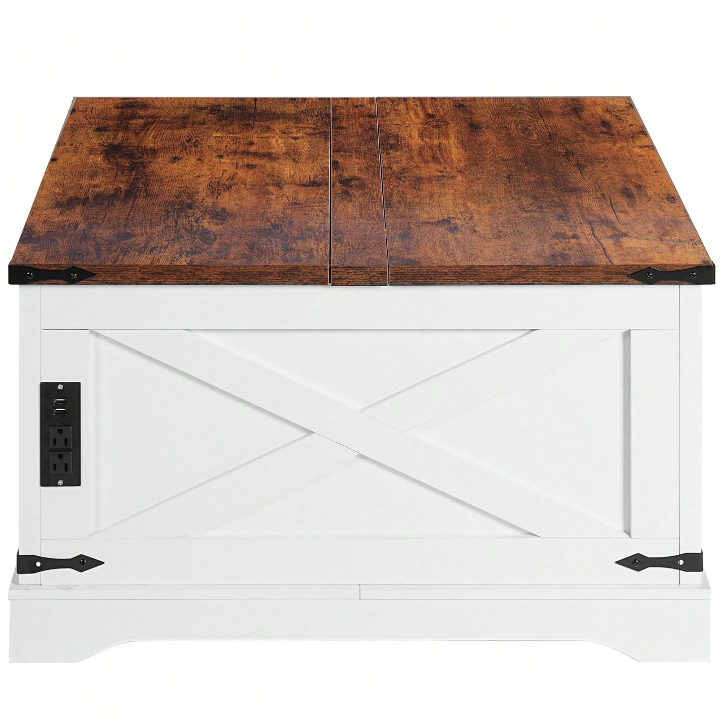 Multi-Functional Vintage White Coffee Table With Lifting Mechanism For Living Room 90CM