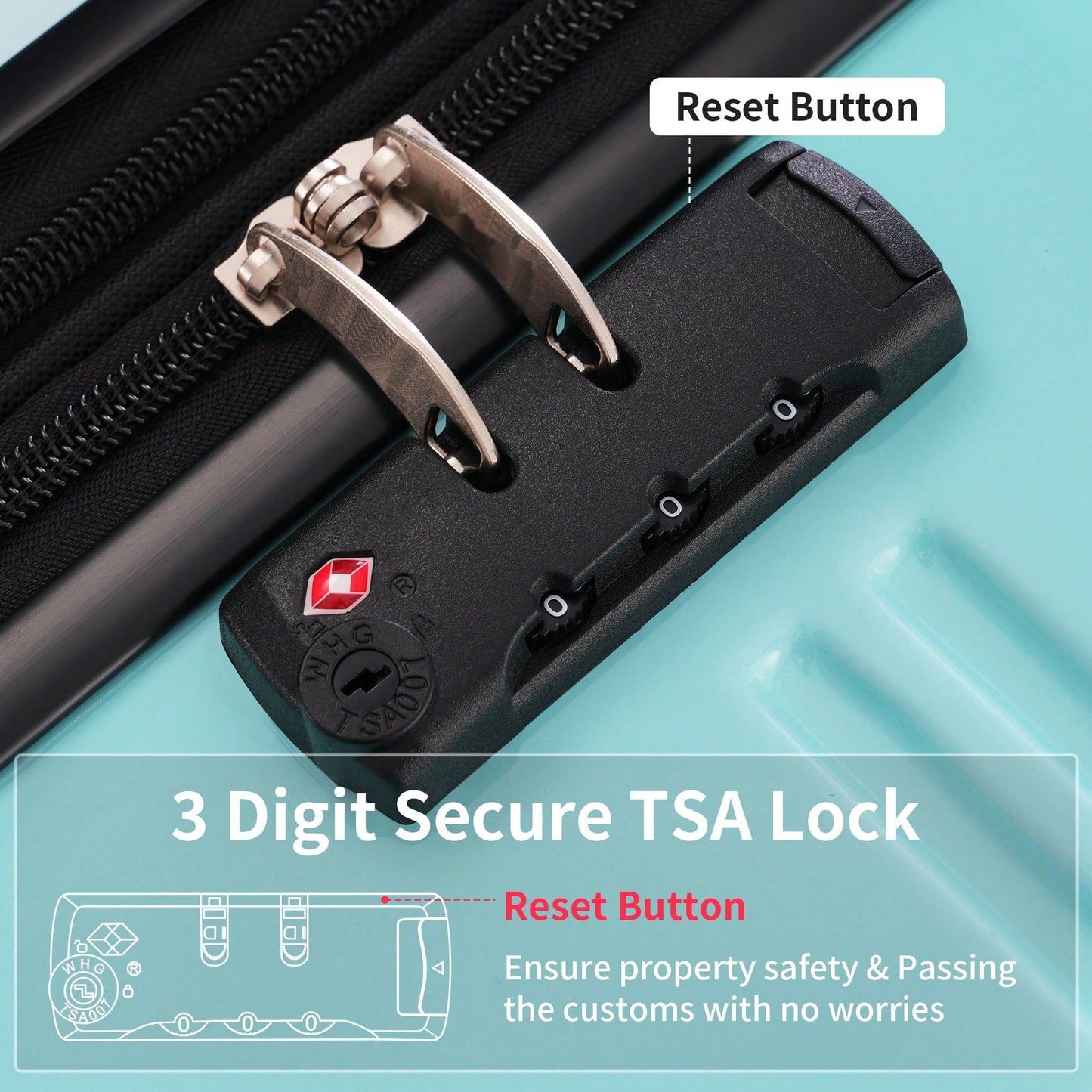 Expandable 3 Piece Gradient Blue Hardshell Luggage Set With Spinner Wheels And TSA Lock Lightweight 20 24 28 Inches