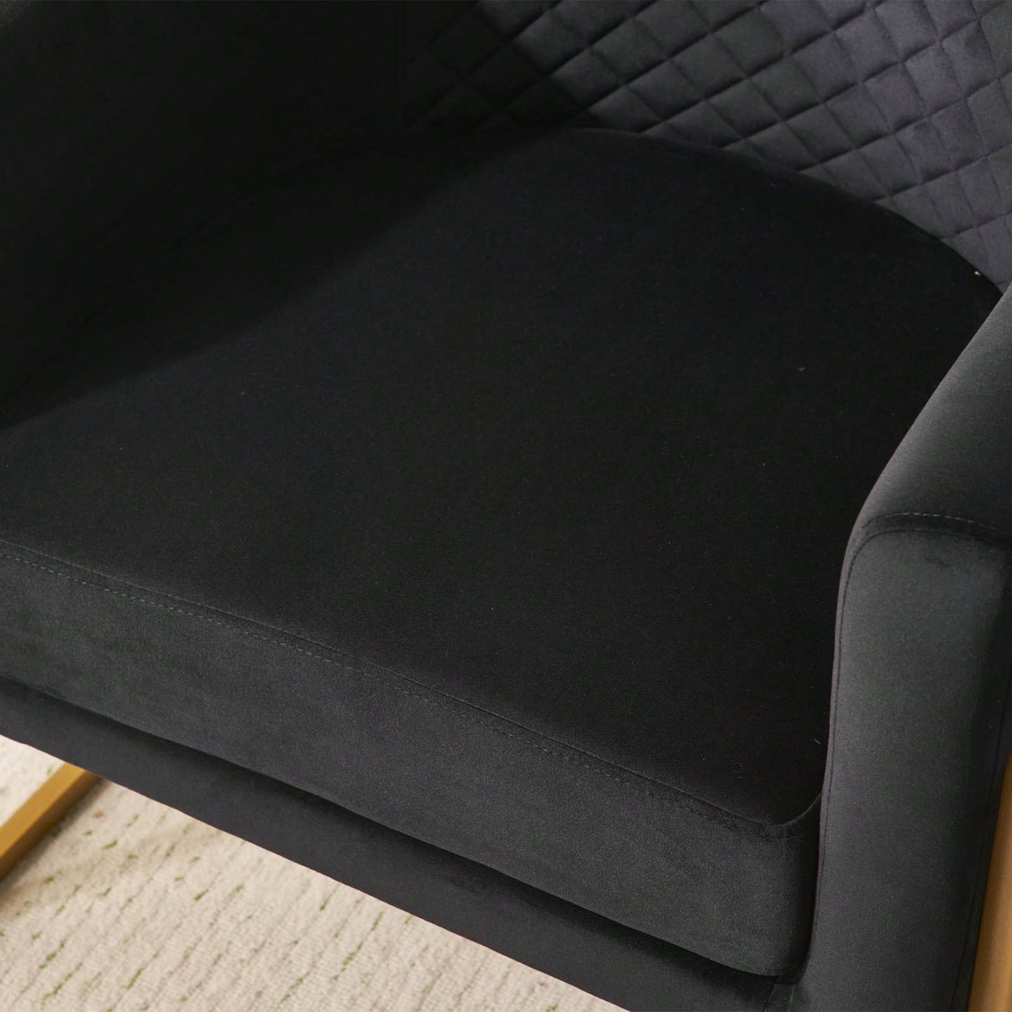 Curved Backrest Upholstered Velvet Chair With Gold Metal Bracket For Medieval Living Room Office Tea Room Lounge