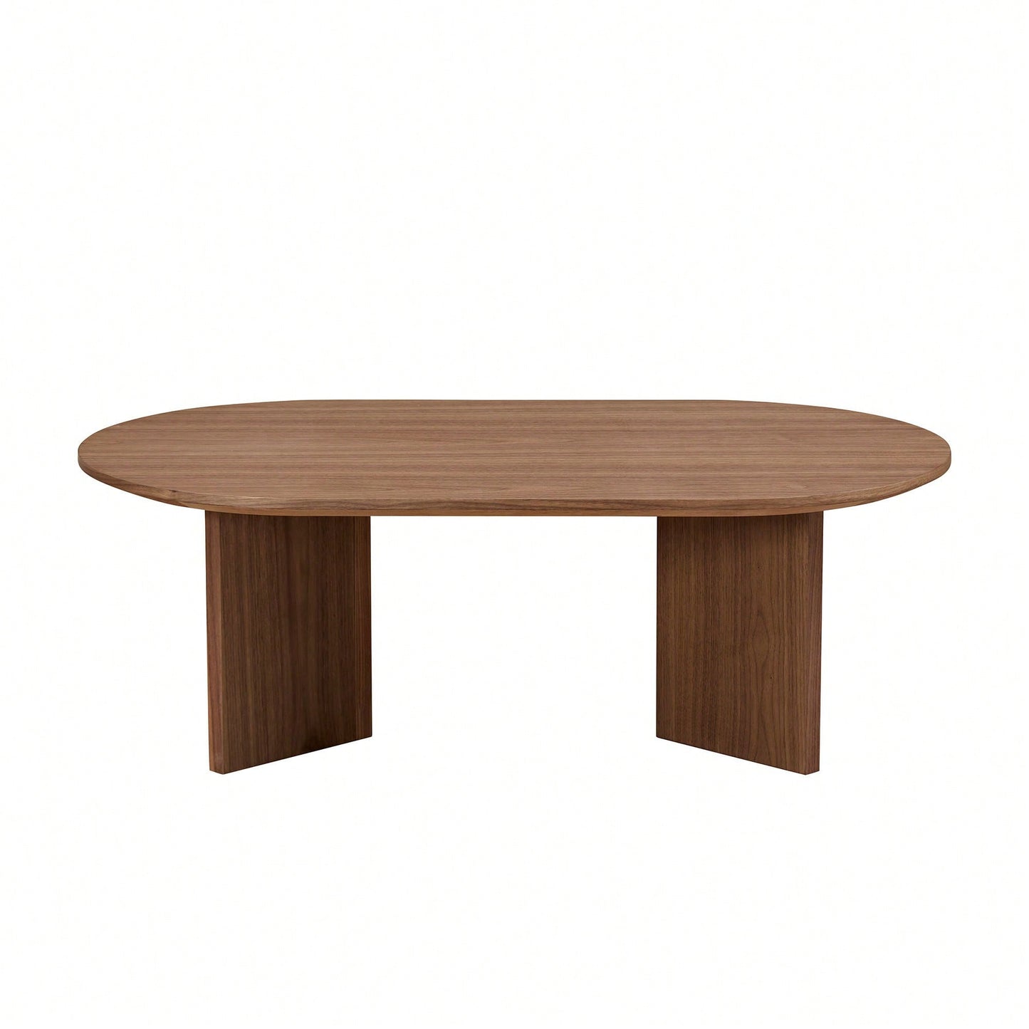 39.37 Inch Oval Coffee Table For Living Room Small Modern MDF Design With Sturdy Pedestal Black Finish Ideal For Apartment And Bedroom
