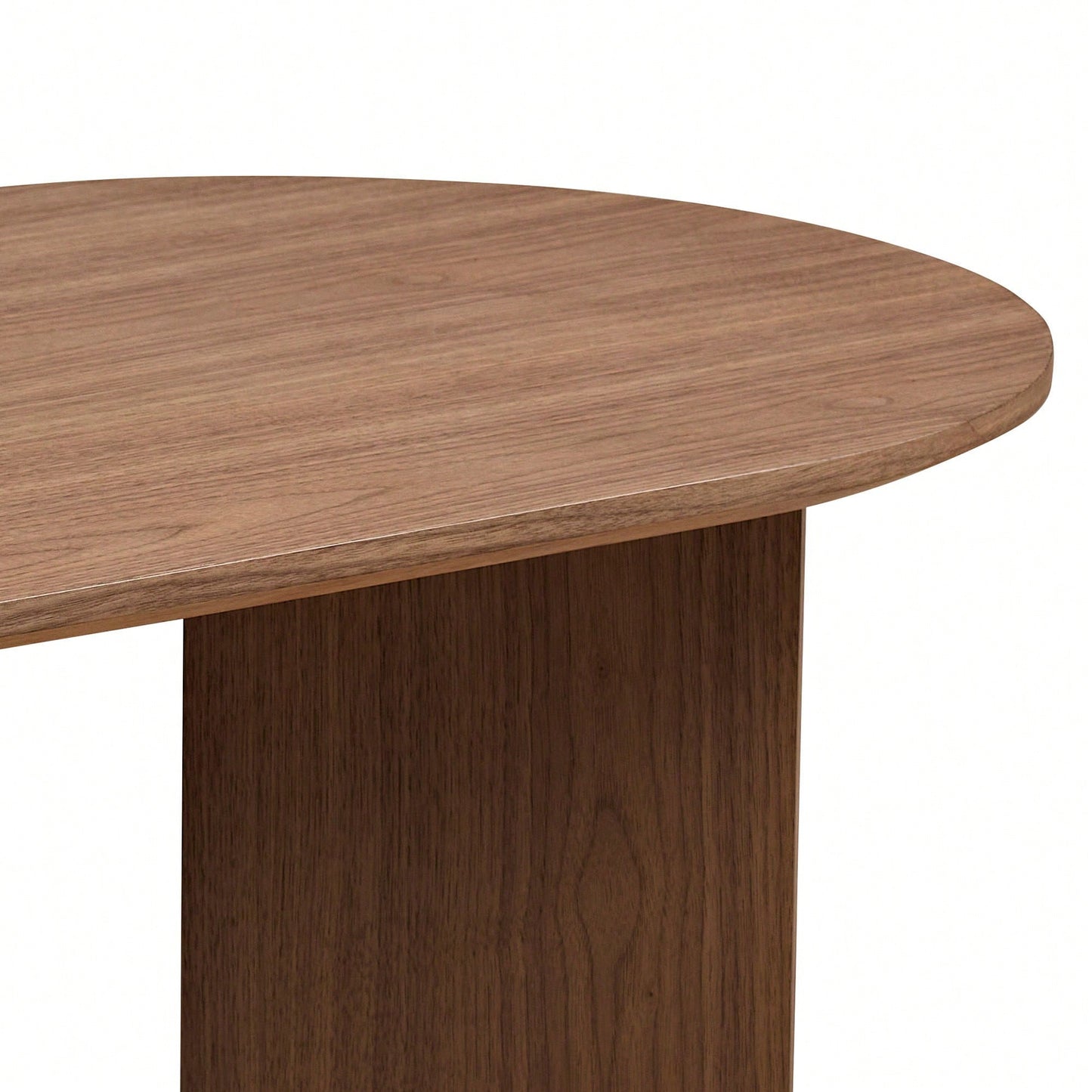 39.37 Inch Oval Coffee Table For Living Room Small Modern MDF Design With Sturdy Pedestal Black Finish Ideal For Apartment And Bedroom