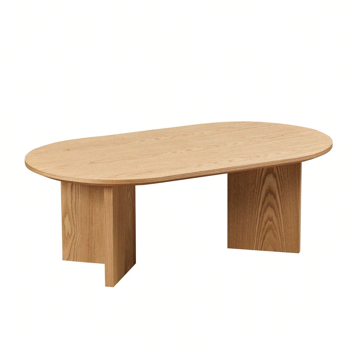 39.37 Inch Oval Coffee Table For Living Room Small Modern MDF Design With Sturdy Pedestal Black Finish Ideal For Apartment And Bedroom
