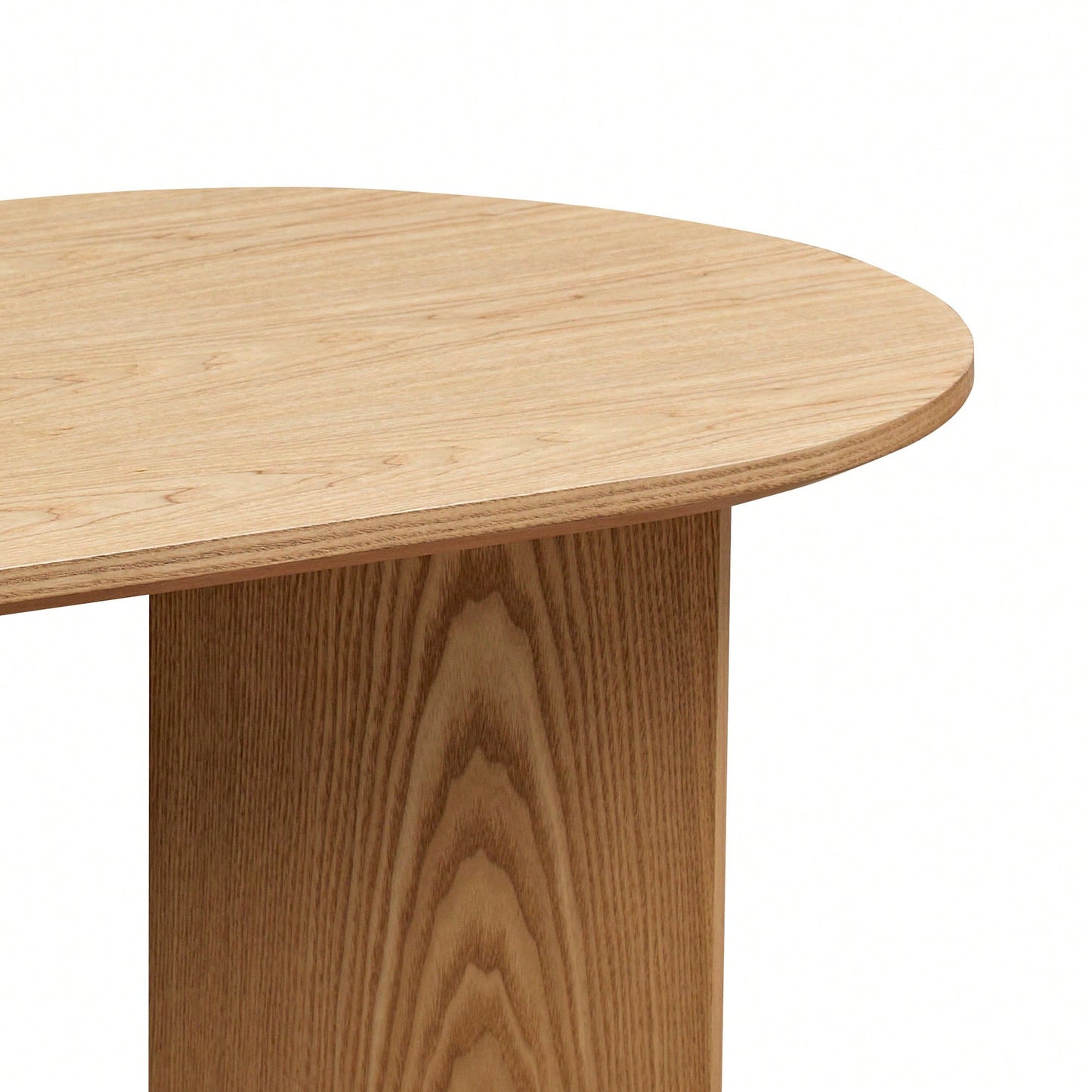 39.37 Inch Oval Coffee Table For Living Room Small Modern MDF Design With Sturdy Pedestal Black Finish Ideal For Apartment And Bedroom