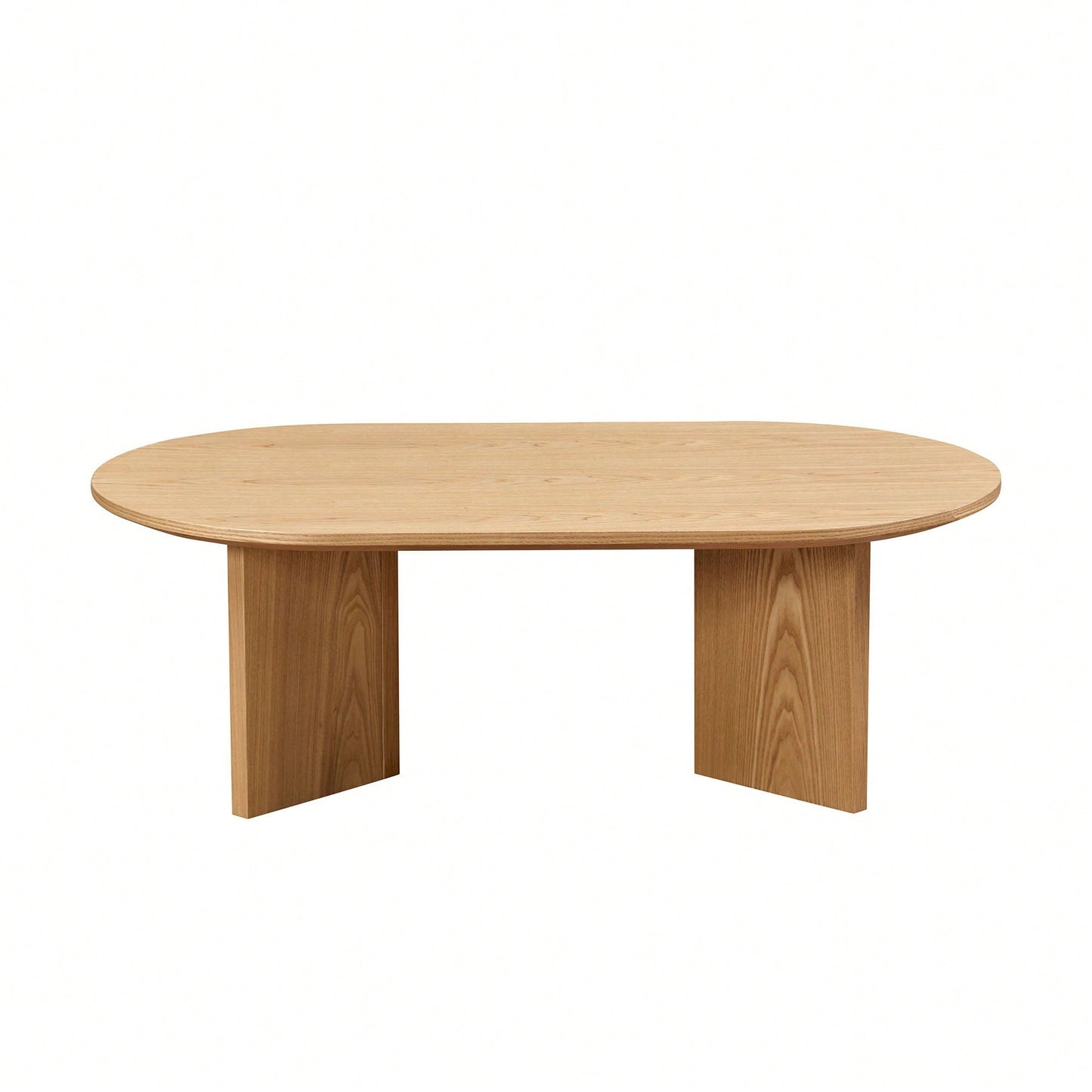 39.37 Inch Oval Coffee Table For Living Room Small Modern MDF Design With Sturdy Pedestal Black Finish Ideal For Apartment And Bedroom
