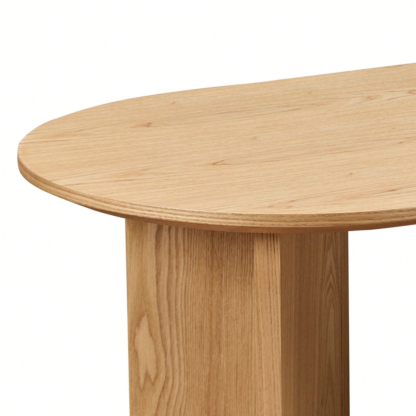 39.37 Inch Oval Coffee Table For Living Room Small Modern MDF Design With Sturdy Pedestal Black Finish Ideal For Apartment And Bedroom