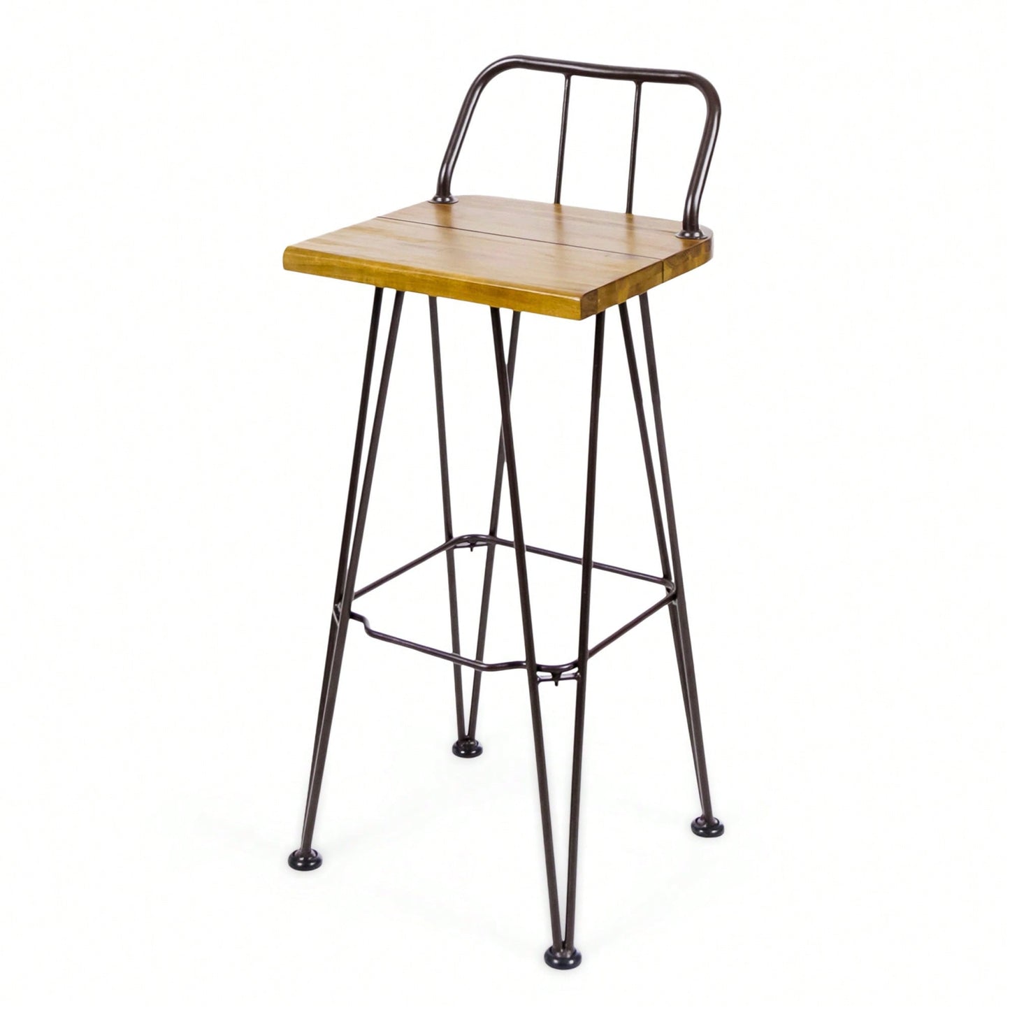 Set Of 2, Industrial Style Wood And Metal Barstool For Modern Spaces