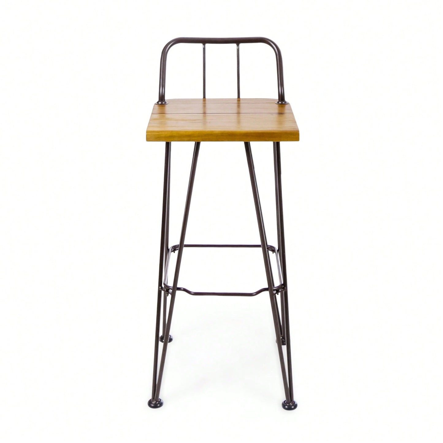 Set Of 2, Industrial Style Wood And Metal Barstool For Modern Spaces