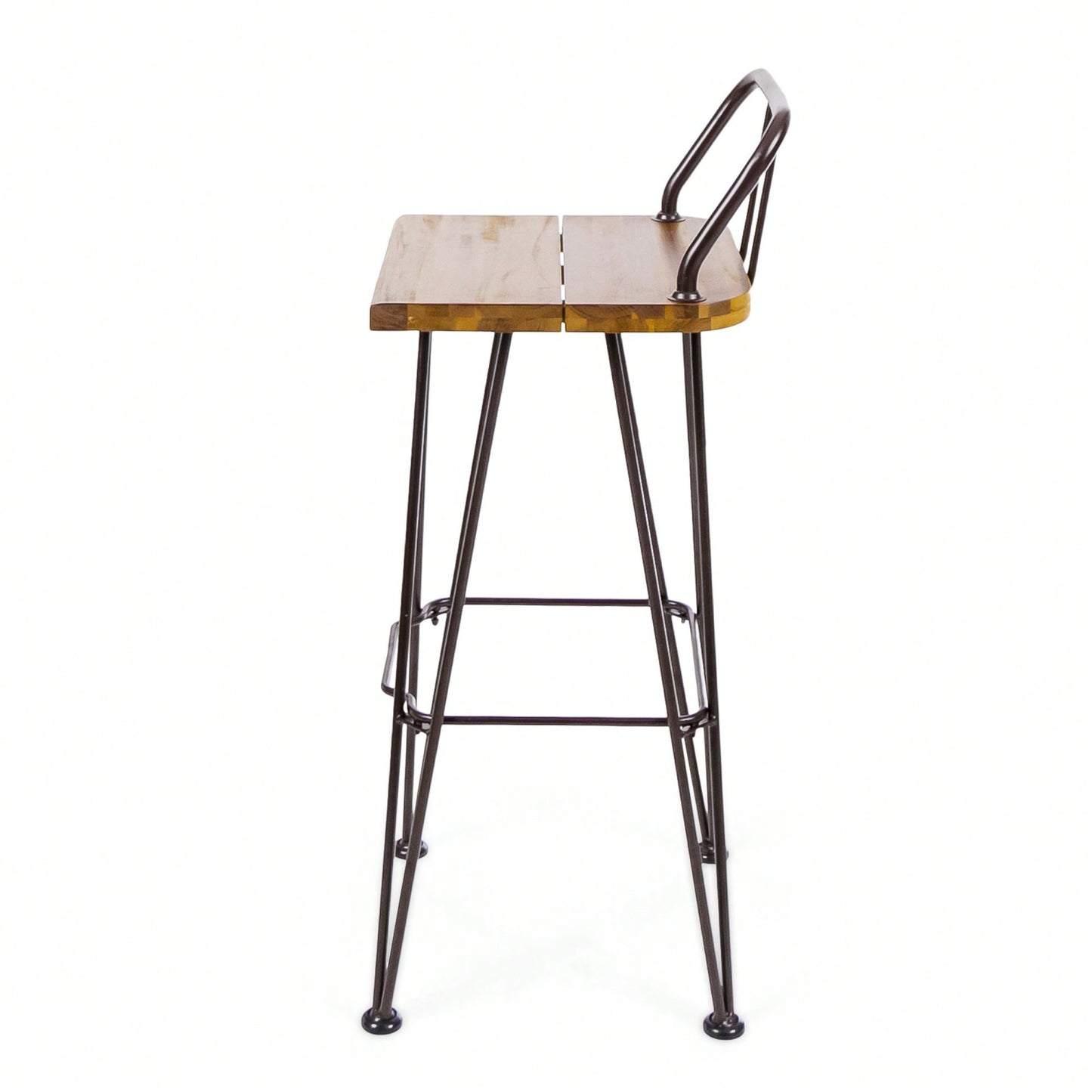 Set Of 2, Industrial Style Wood And Metal Barstool For Modern Spaces