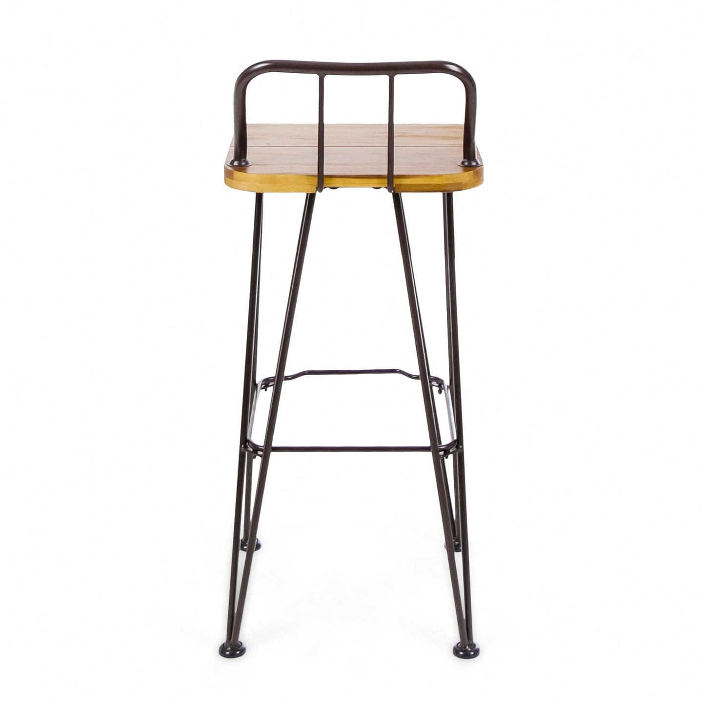 Set Of 2, Industrial Style Wood And Metal Barstool For Modern Spaces