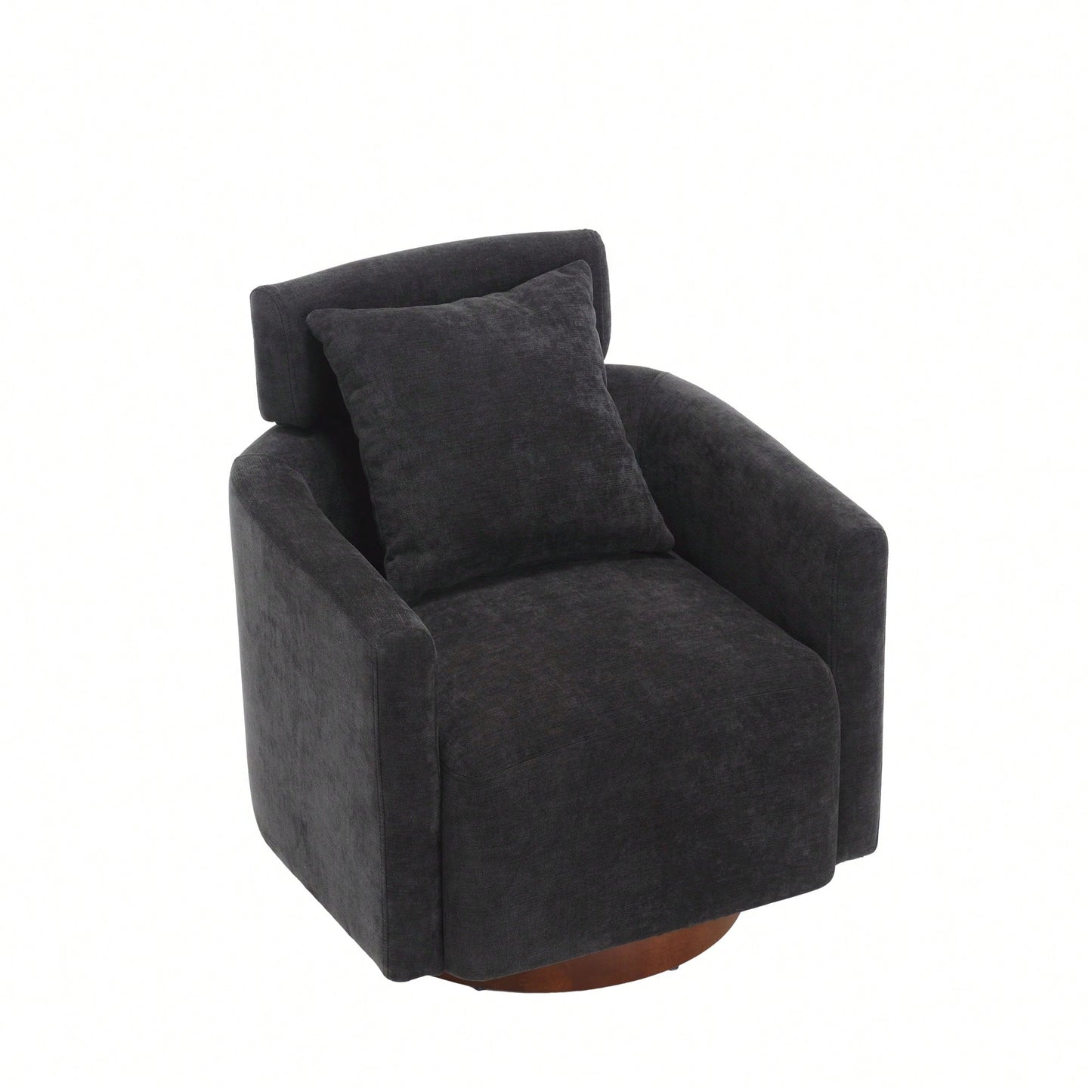 Ergonomic Living Room Chair With 360-Degree Rotation Multi-Gear Adjustable Backrest Soft Chenille Fabric