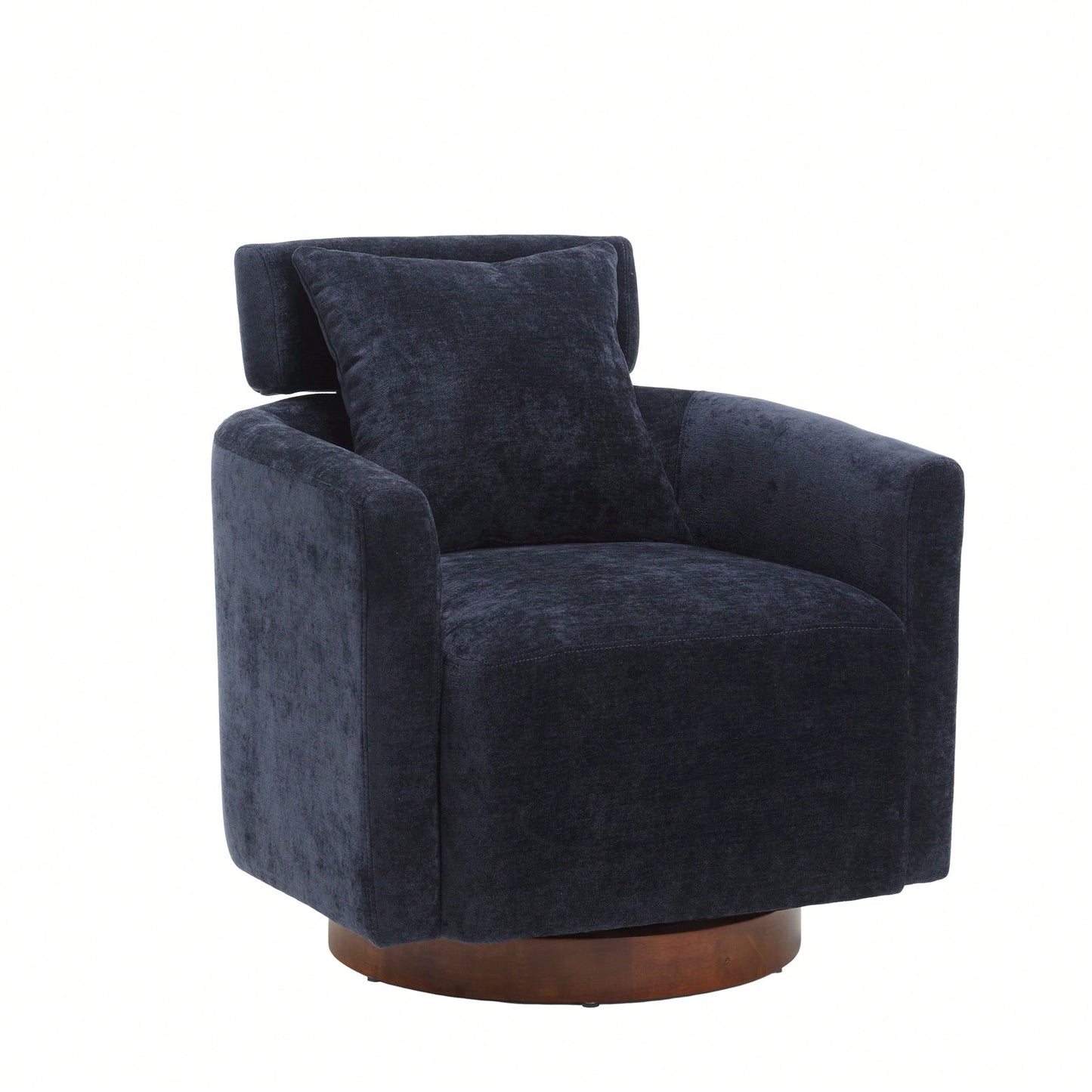 Ergonomic Living Room Chair With 360-Degree Rotation Multi-Gear Adjustable Backrest Soft Chenille Fabric