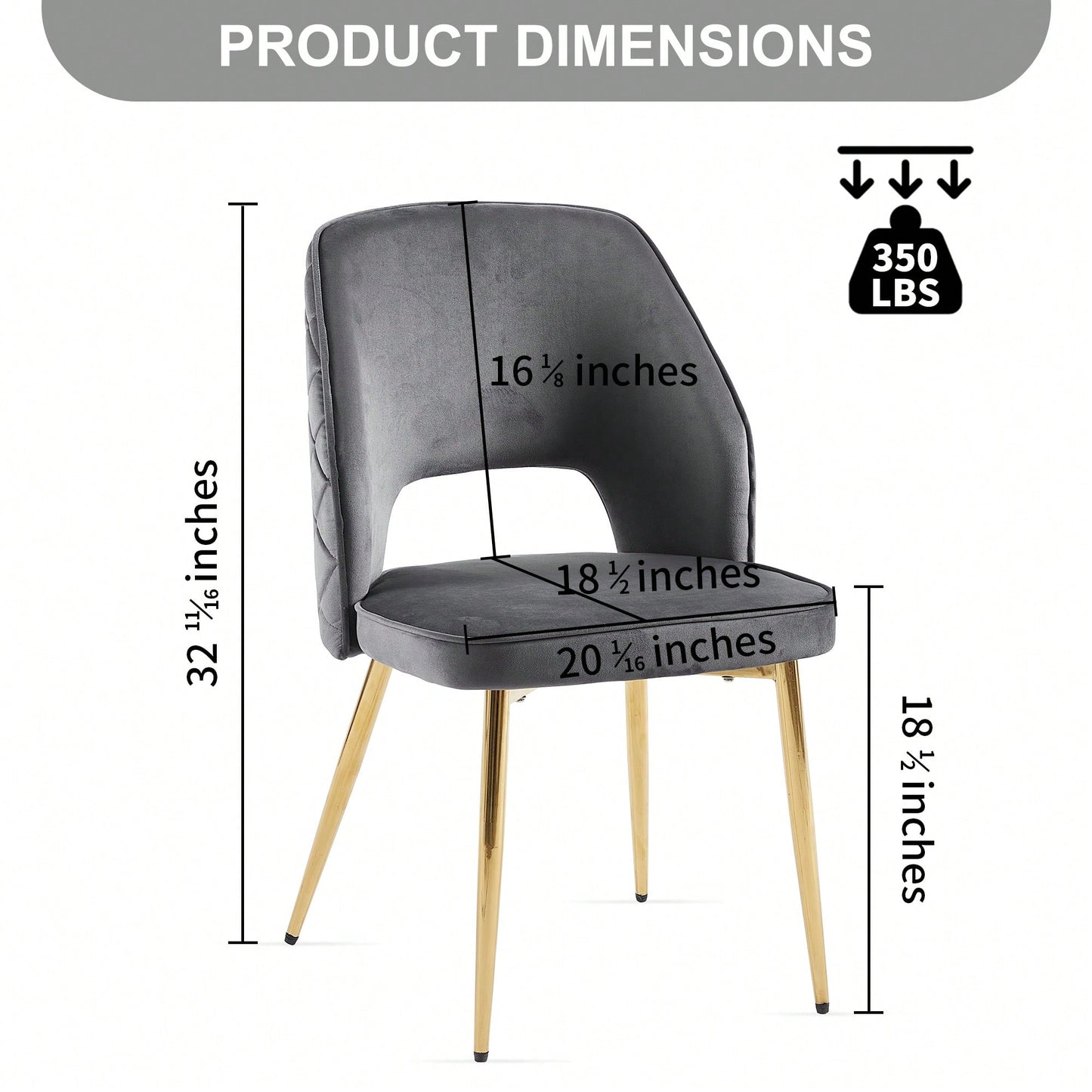 Elegant Black Velvet Upholstered Dining Chairs Set Of 4 With Metal Legs And Stylish Hollow Back Design