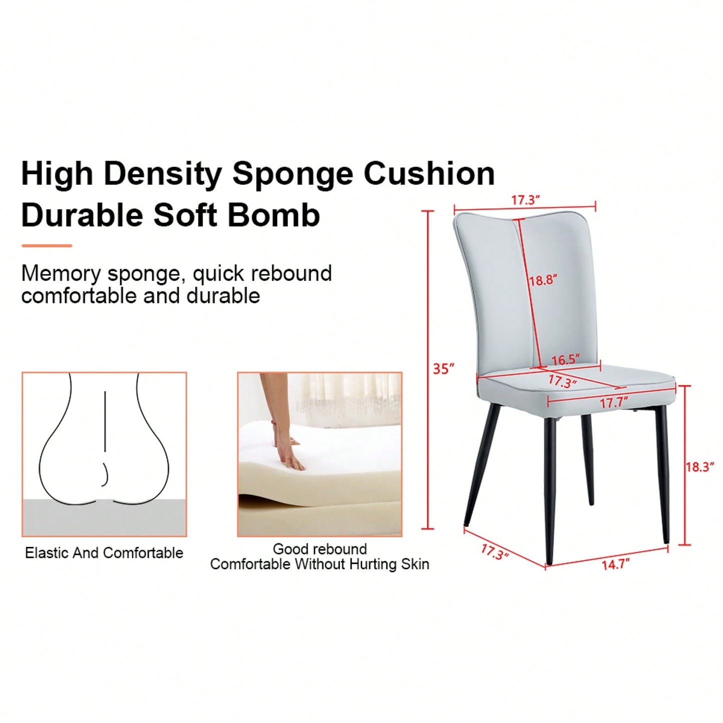 PU Dining And Office Chair Set 4 Pieces With Black Metal Legs For Restaurants Living Rooms And Offices Light Gray