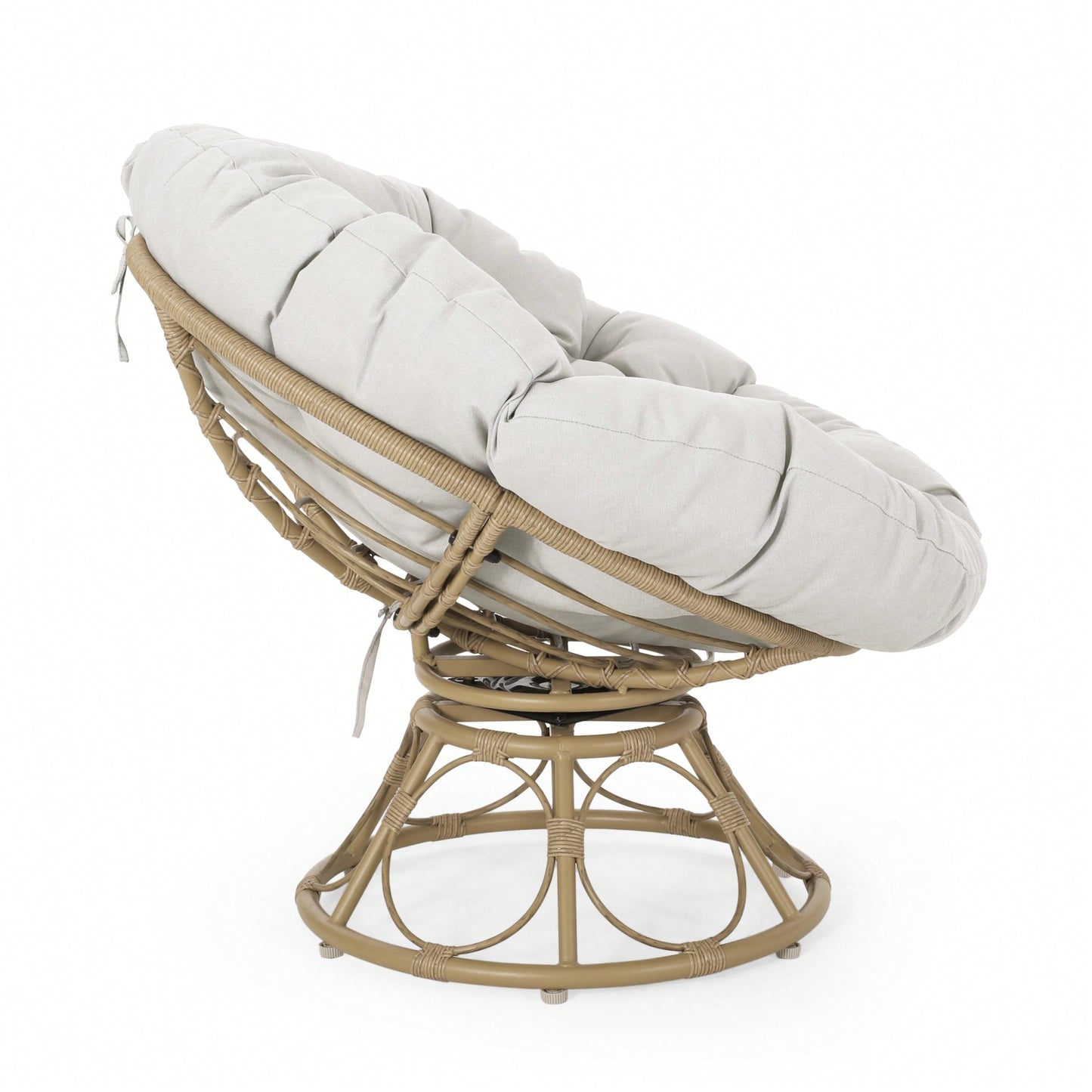 Cozy Boho Style Papasan Chair With Cushioned Seat For Relaxation And Comfort