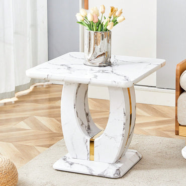 Modern Minimalist Black Marble Square Coffee Table For Cozy Living Spaces