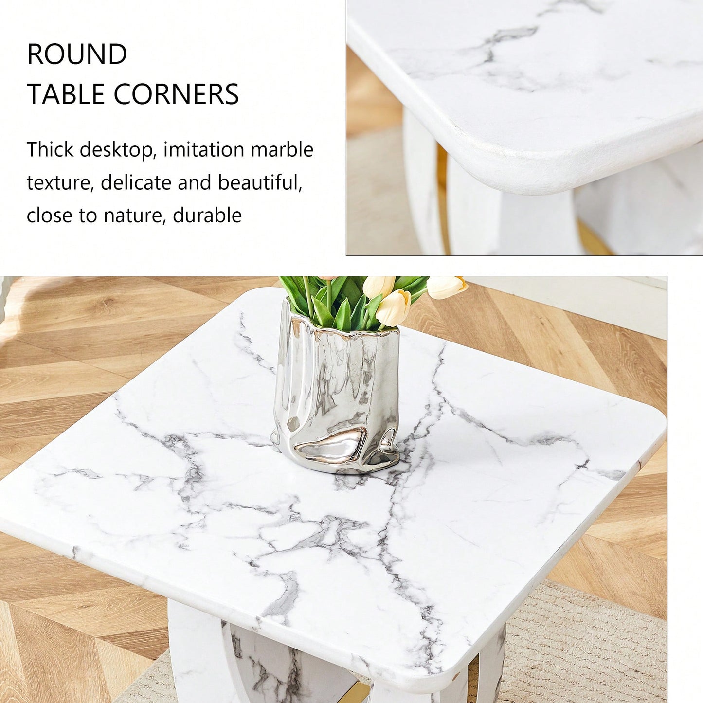 Modern Minimalist Black Marble Square Coffee Table For Cozy Living Spaces
