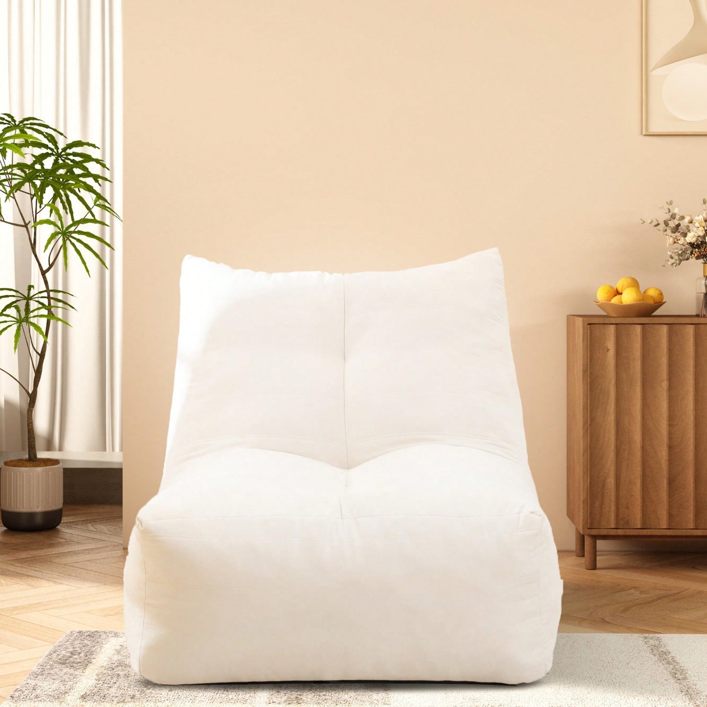 Cozy Inflatable Bean Bag Chair With High-Density Memory Foam For Living Rooms Bedrooms And Workspaces