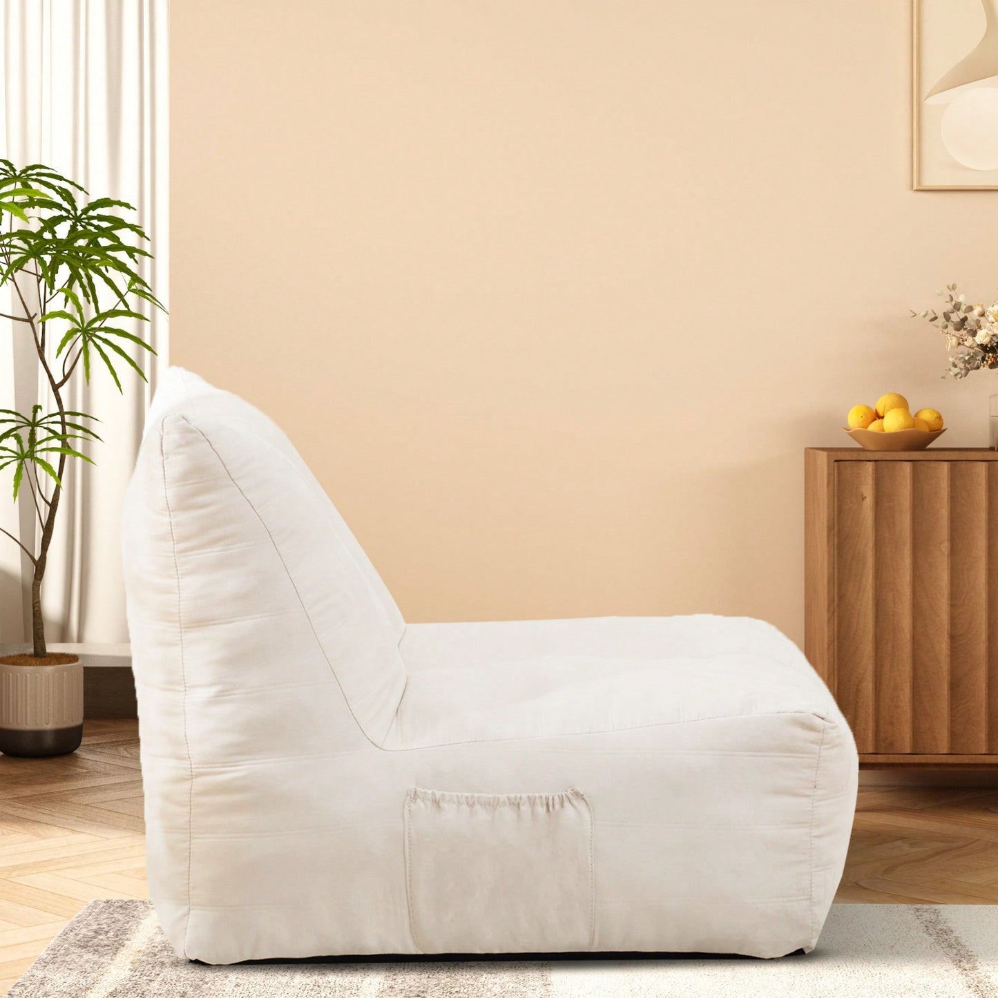 Cozy Inflatable Bean Bag Chair With High-Density Memory Foam For Living Rooms Bedrooms And Workspaces