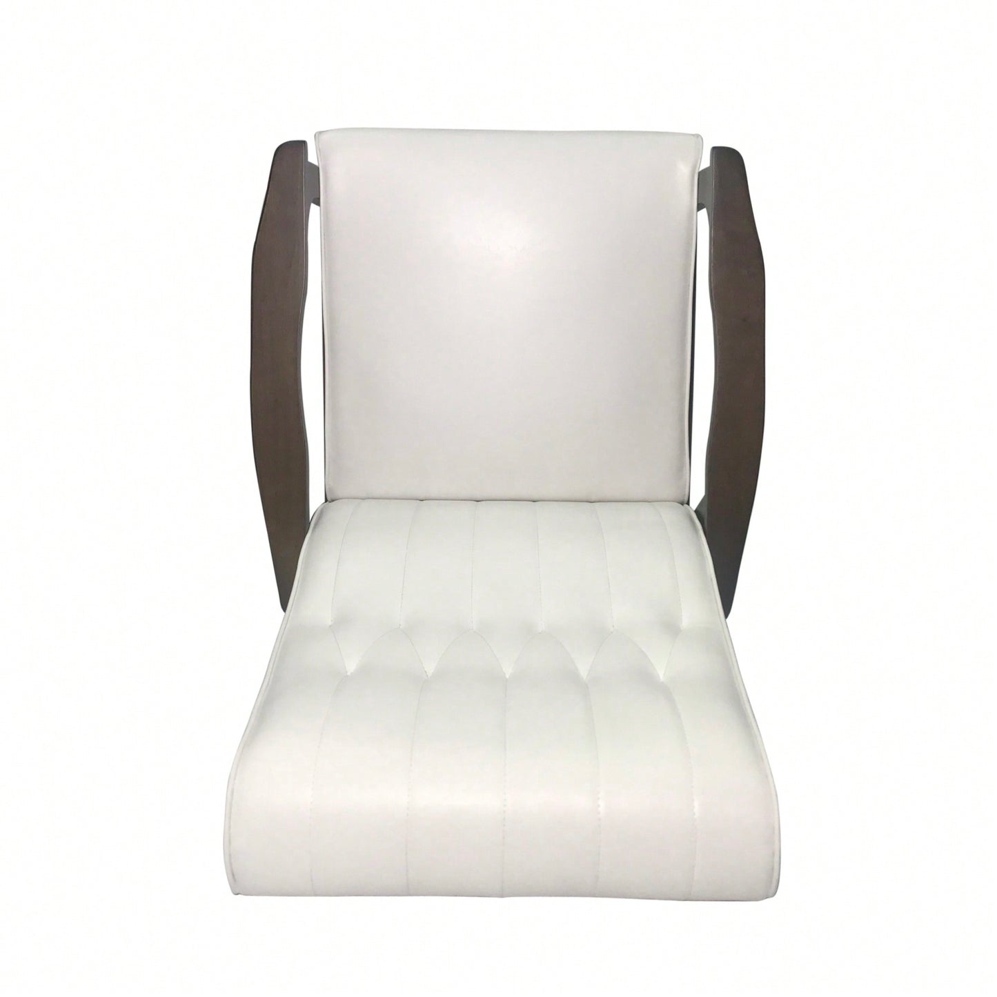 Stylish Mid Century Modern Upholstered Accent Chair In Matte Black Faux Leather For Living Room Or Office Decor
