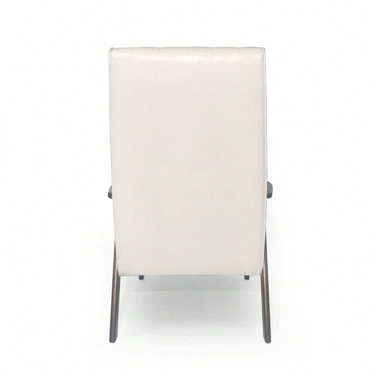 Stylish Mid Century Modern Upholstered Accent Chair In Matte Black Faux Leather For Living Room Or Office Decor