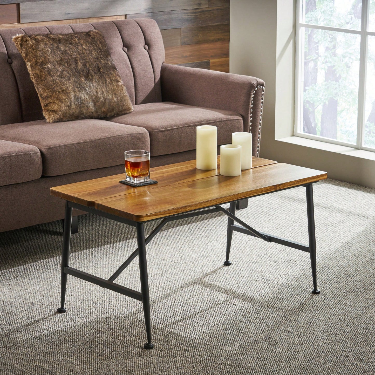 Industrial Wood And Metal Coffee Table For Modern Living Spaces