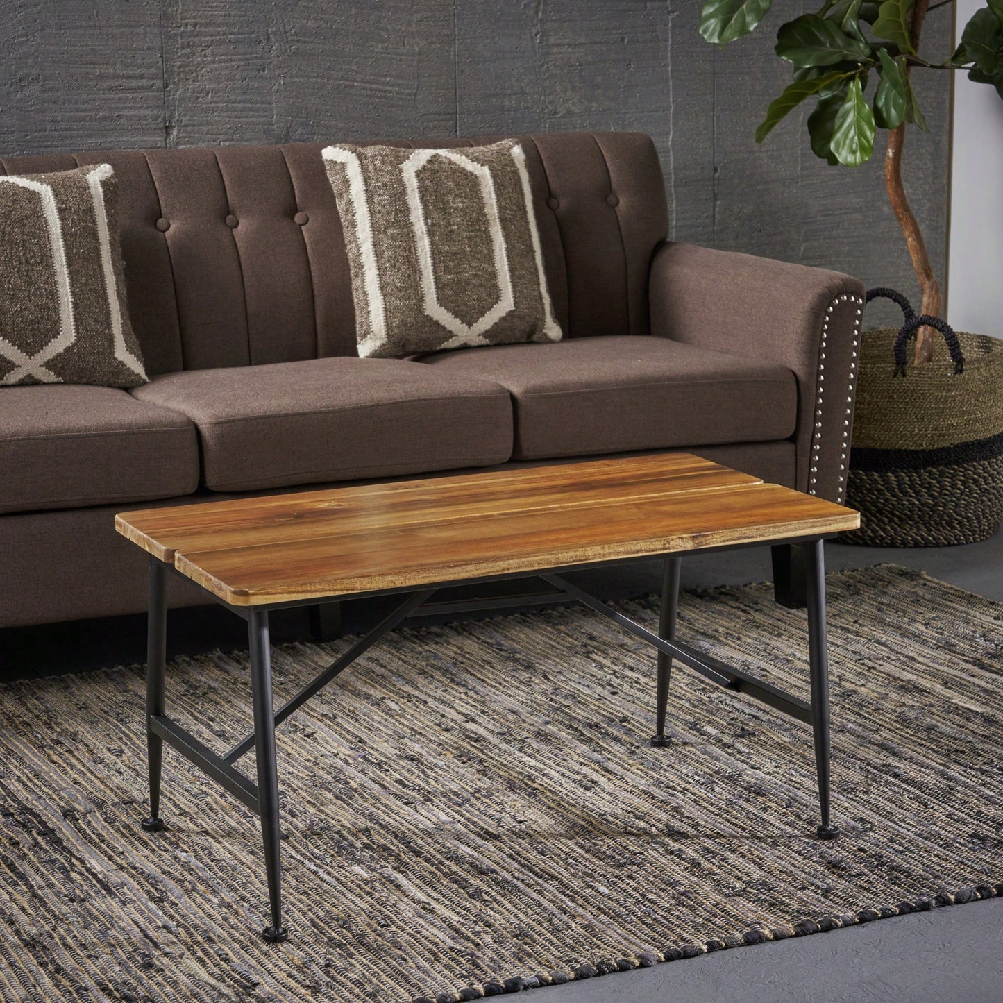 Industrial Wood And Metal Coffee Table For Modern Living Spaces