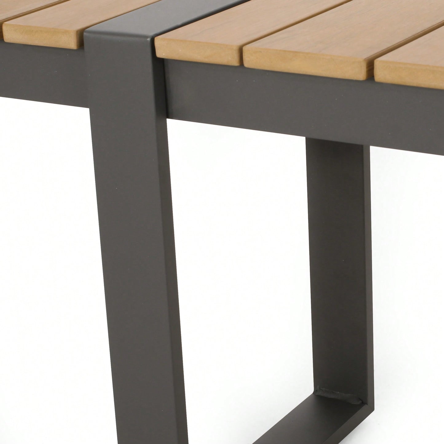 Outdoor Dining Bench For Stylish Patio Seating Gray And Natural