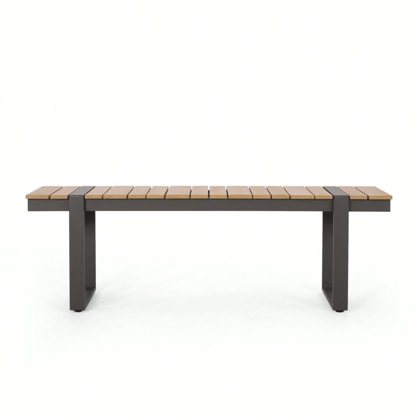 Outdoor Dining Bench For Stylish Patio Seating Gray And Natural