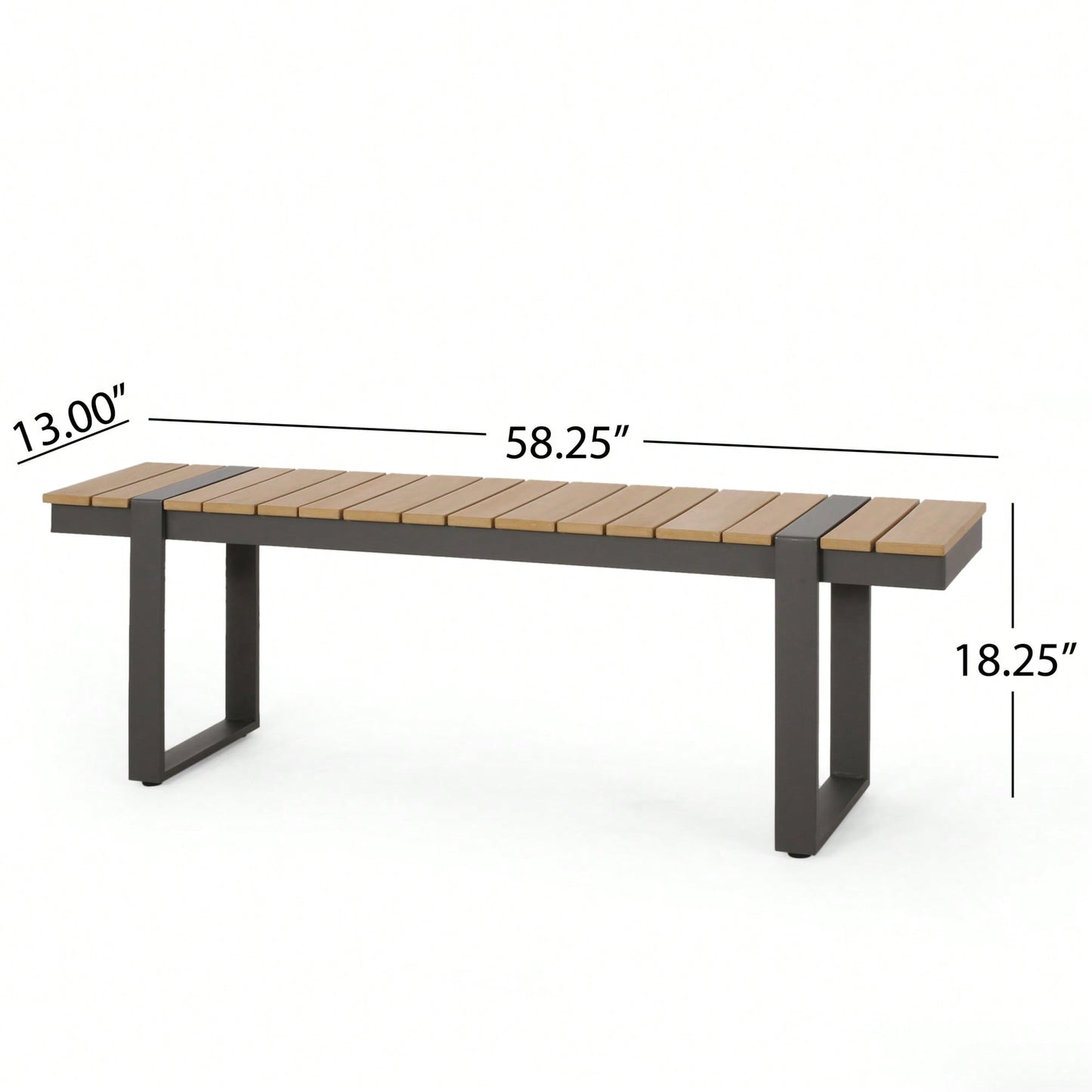 Outdoor Dining Bench For Stylish Patio Seating Gray And Natural