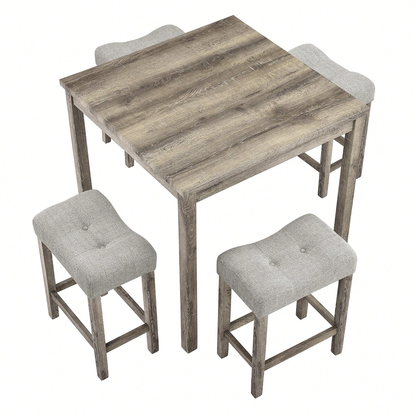 Industrial 5 Piece Dining Table And Chairs Set For Living Room Dining Room Game Room
