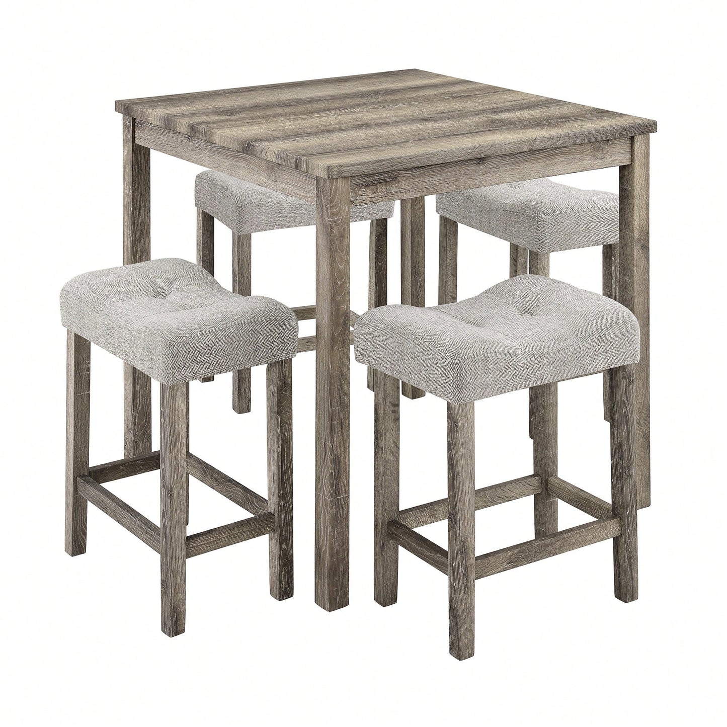 Industrial 5 Piece Dining Table And Chairs Set For Living Room Dining Room Game Room