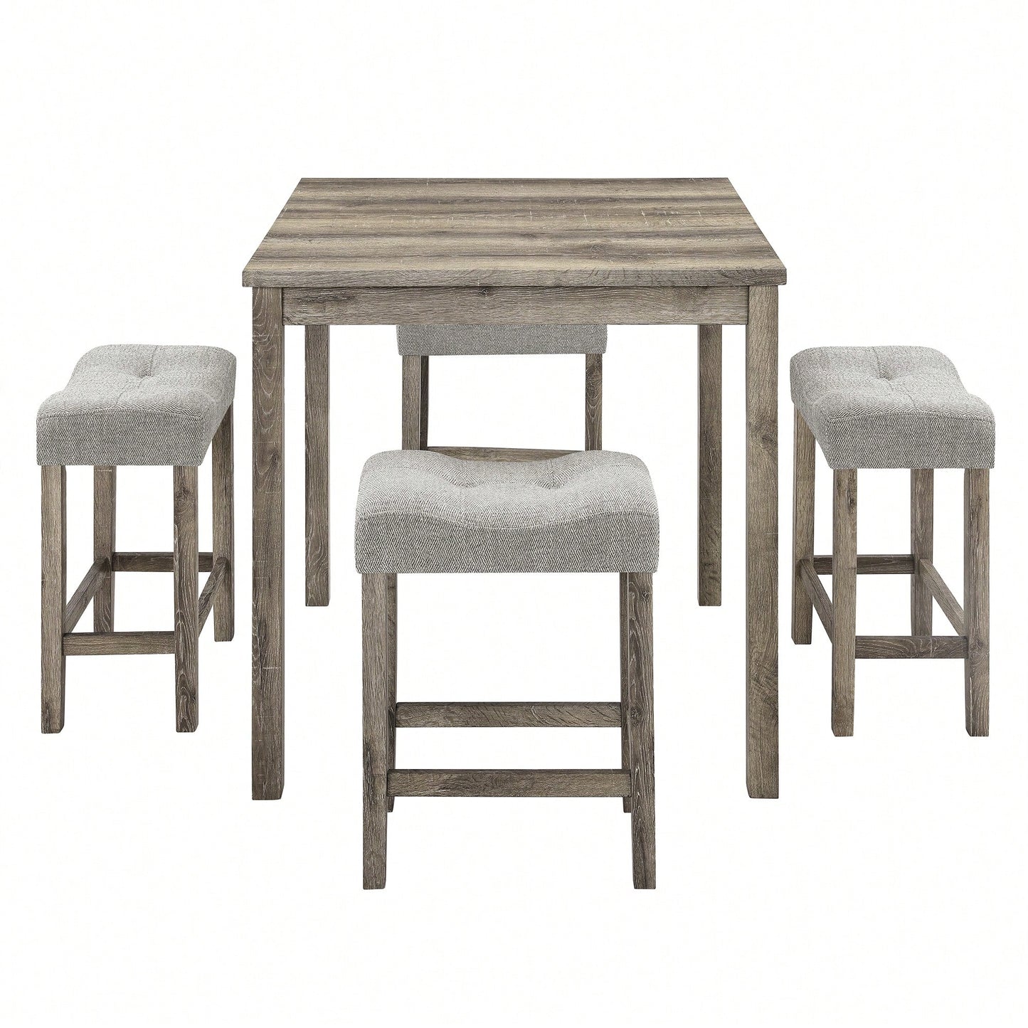 Industrial 5 Piece Dining Table And Chairs Set For Living Room Dining Room Game Room