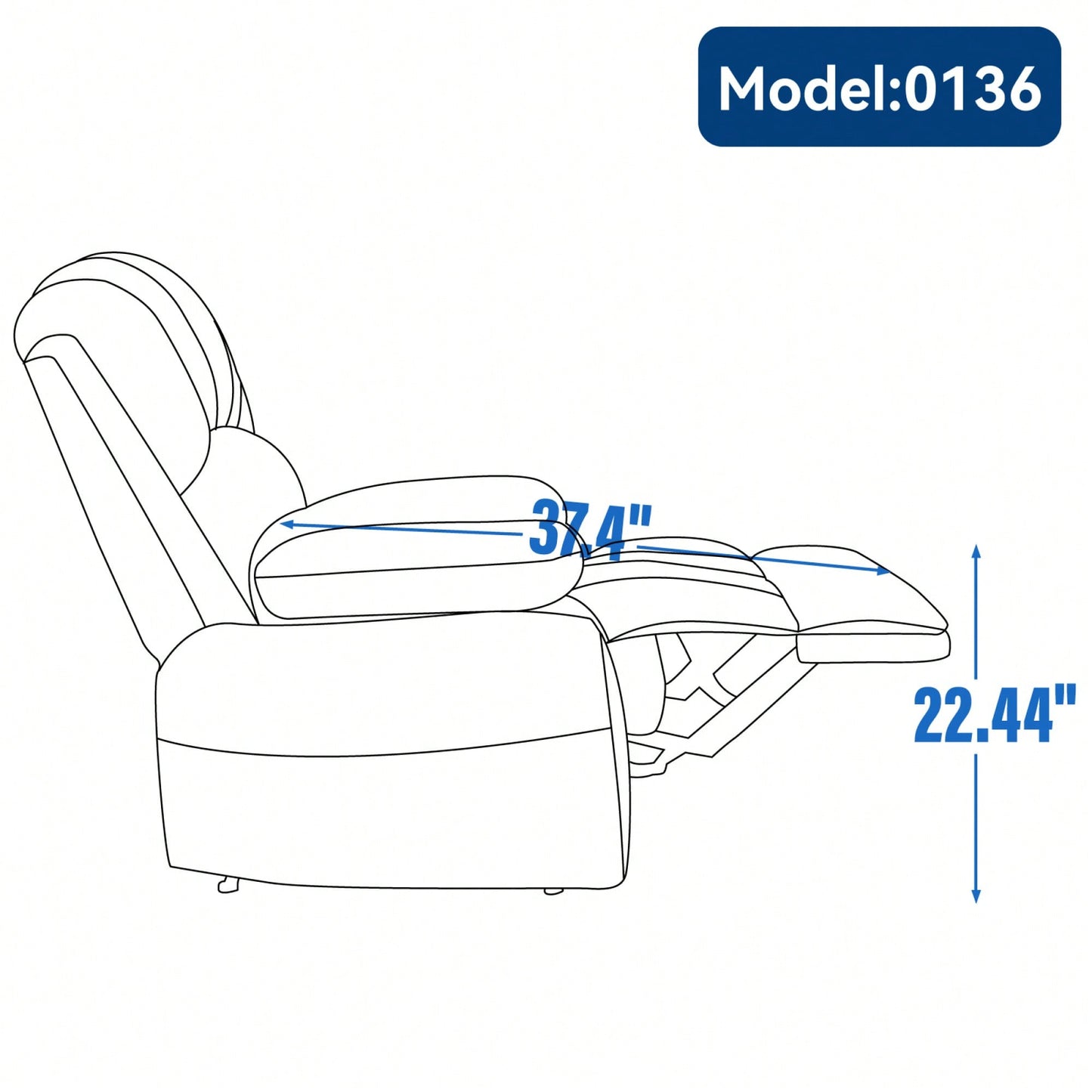 Fabric Large Manual Recliner Chair For Comfortable Living Room Seating Beige