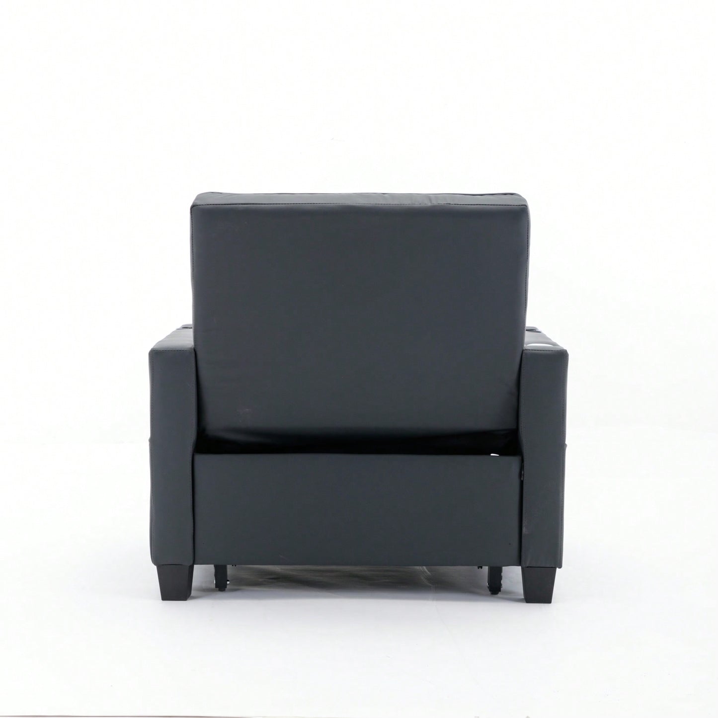 3-In-1 Convertible Futon Chair Bed With USB Ports Wear-Resistant Anti-Scratch Armchair Sleeper For Living Room Dark Grey Linen
