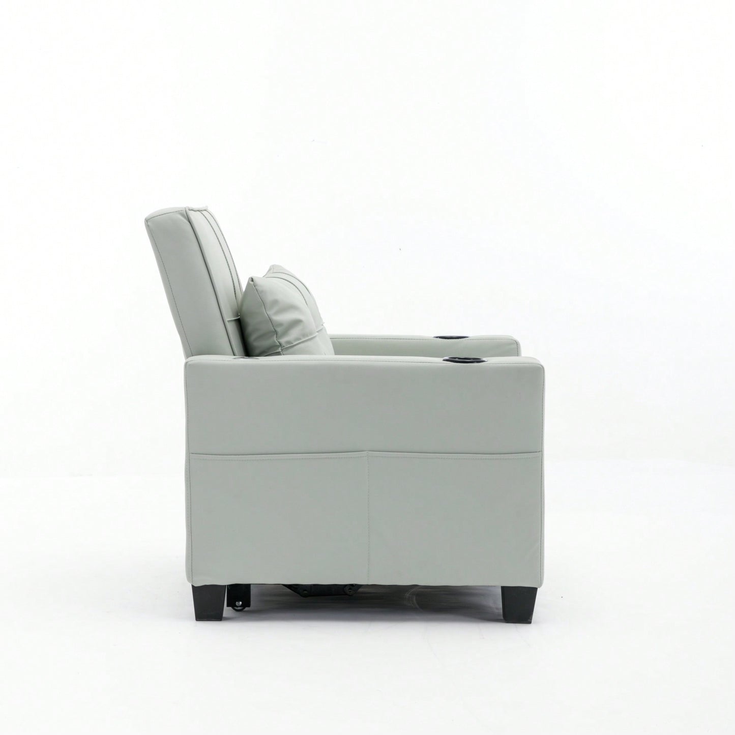 3-In-1 Convertible Futon Chair Bed With USB Ports Wear-Resistant Anti-Scratch Armchair Sleeper For Living Room Dark Grey Linen
