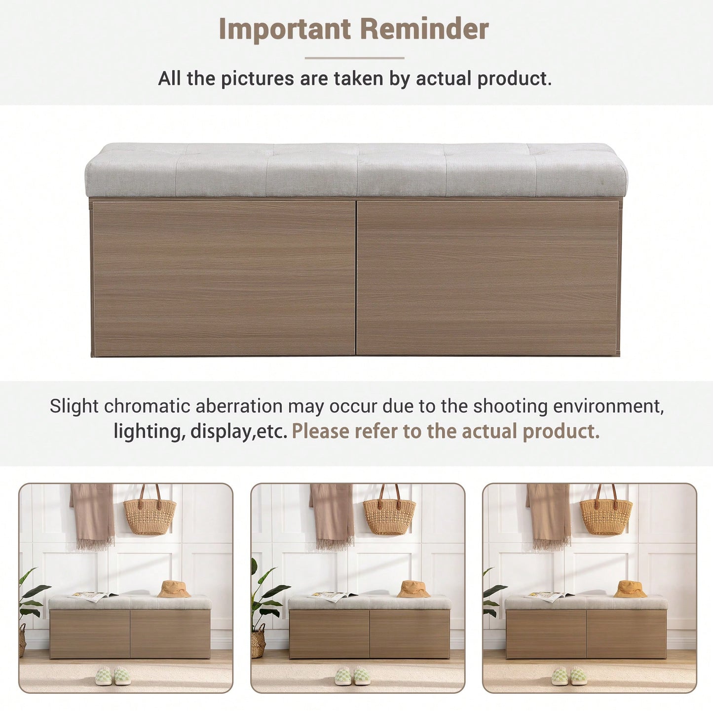 49 Inch Storage Bench With Adjustable Shelves Padded Seat Cushion And Double Doors Ideal For Entryway Hallway And Bedroom Light Grey