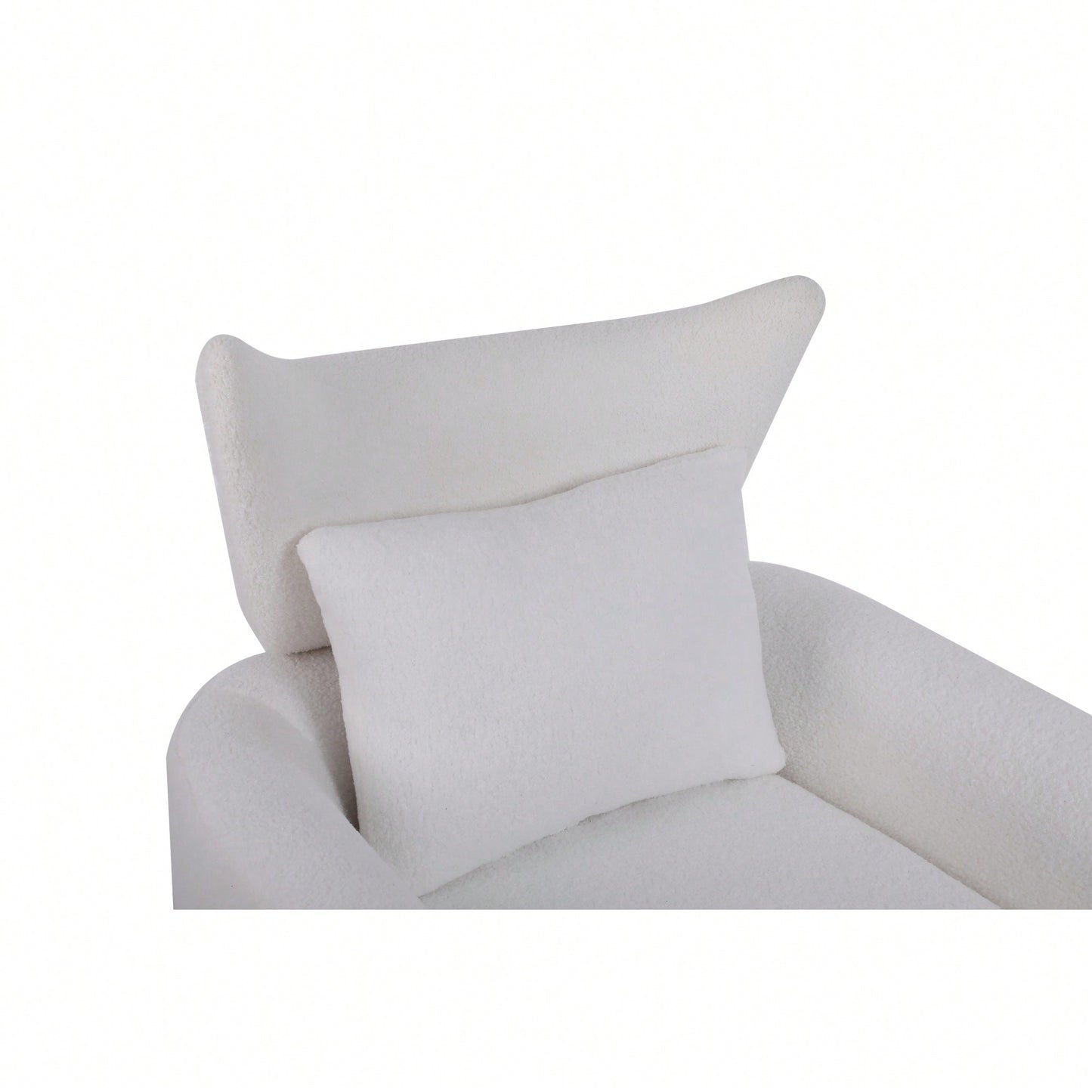 Teddy Fabric 360-Degree Swivel Accent Chair For Stylish Living Room Decor White