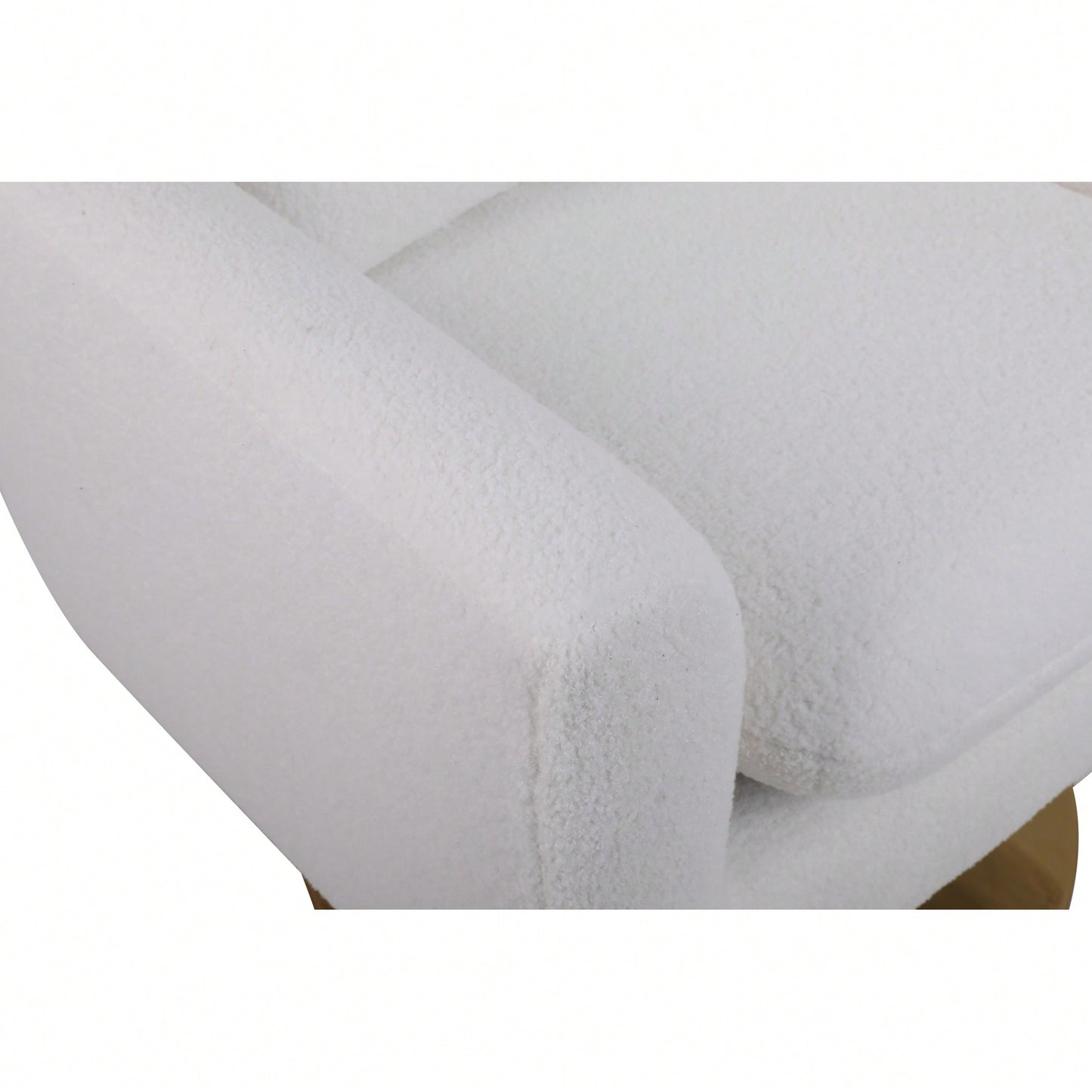 Teddy Fabric 360-Degree Swivel Accent Chair For Stylish Living Room Decor White