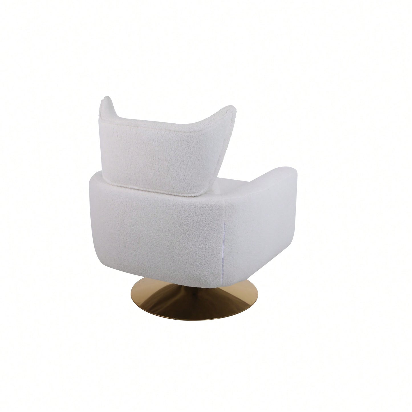 Teddy Fabric 360-Degree Swivel Accent Chair For Stylish Living Room Decor White