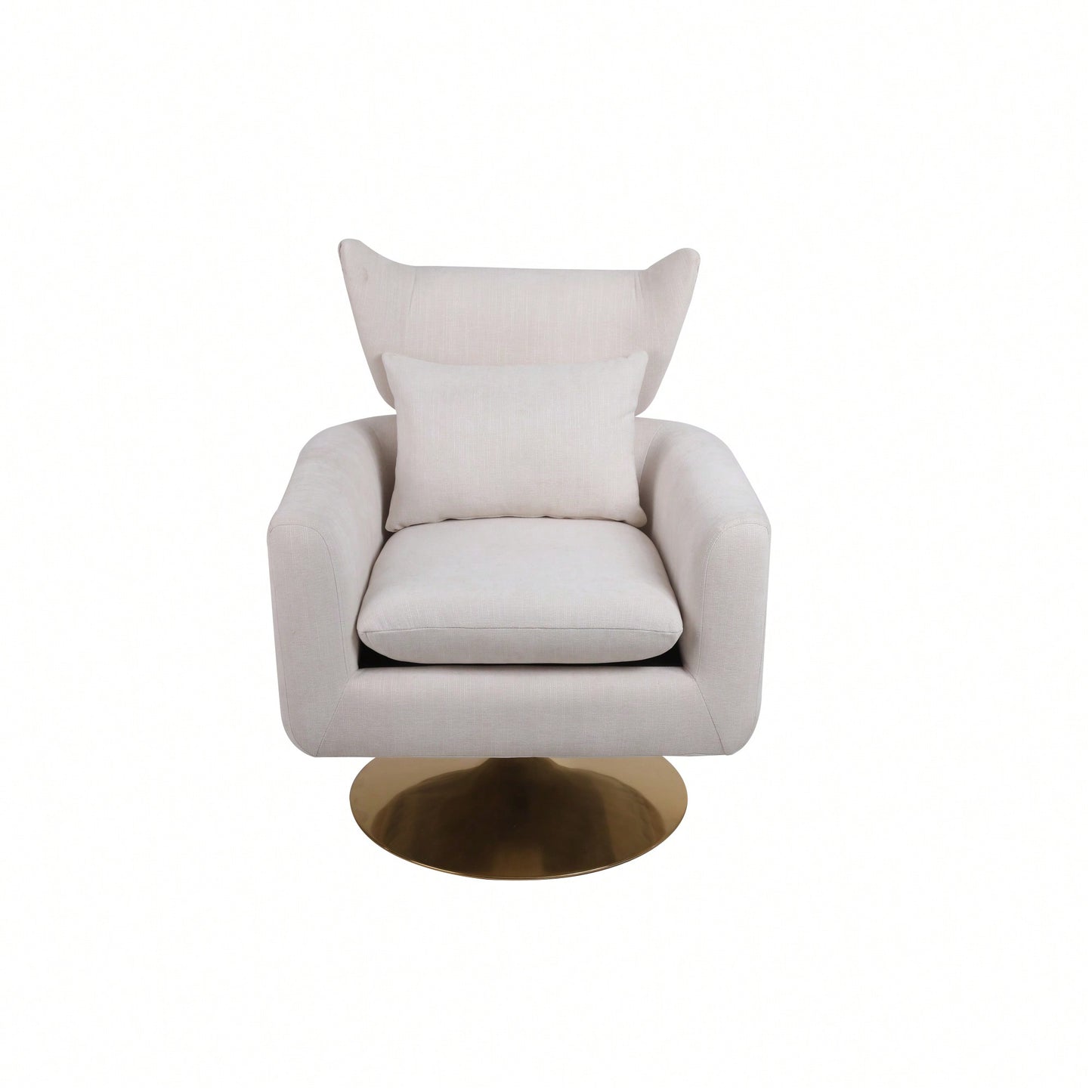 Teddy Fabric 360-Degree Swivel Accent Chair For Stylish Living Room Decor White