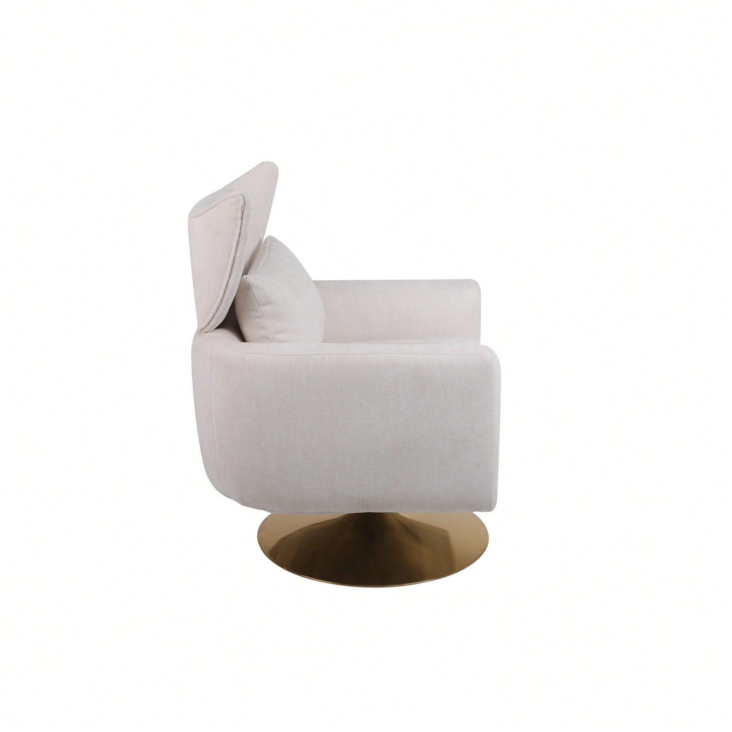 Teddy Fabric 360-Degree Swivel Accent Chair For Stylish Living Room Decor White