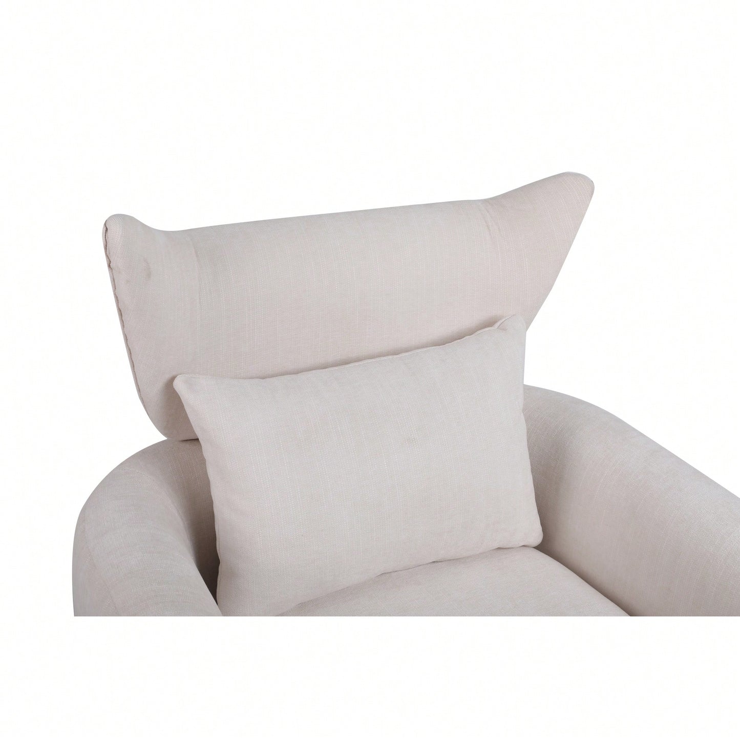 Teddy Fabric 360-Degree Swivel Accent Chair For Stylish Living Room Decor White