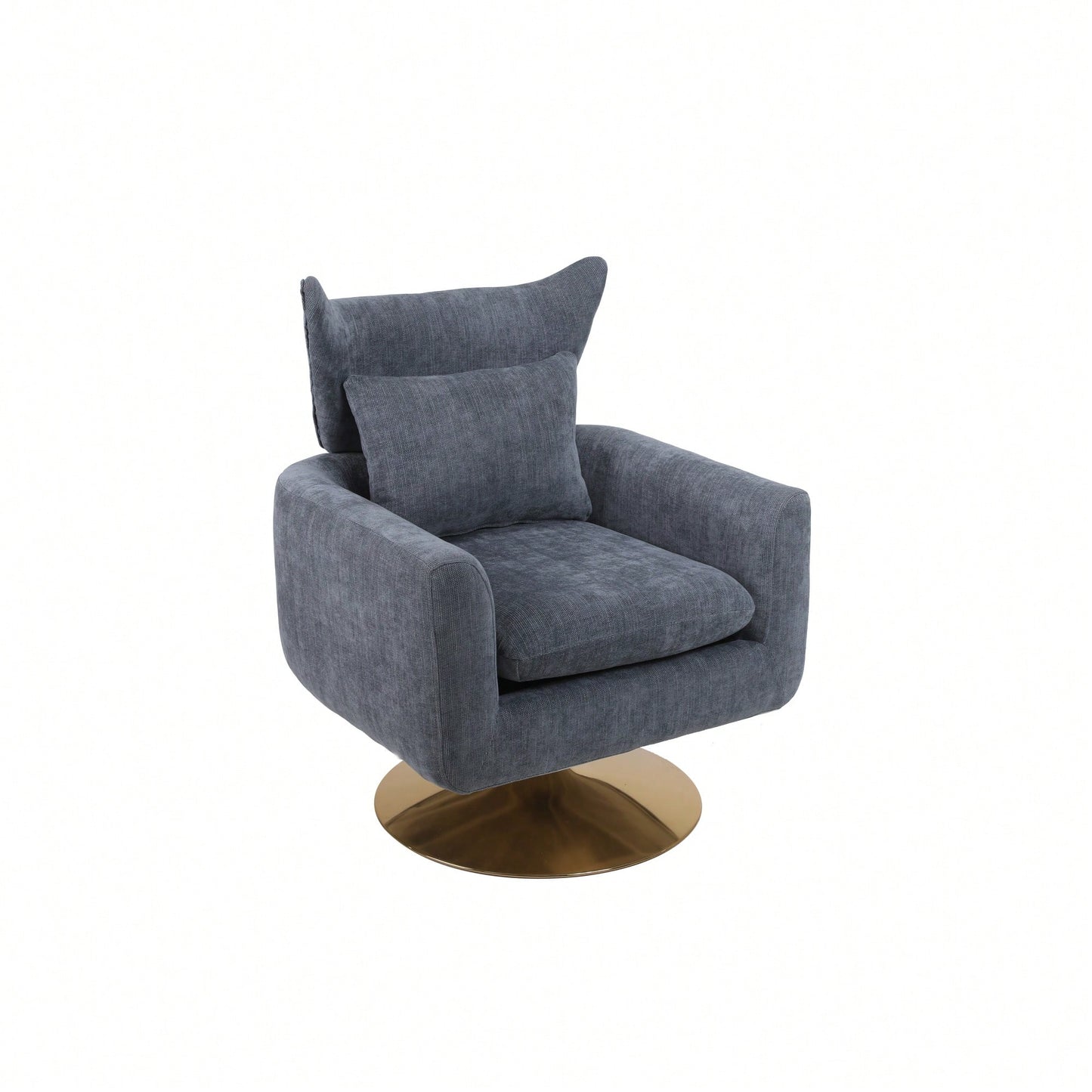 Teddy Fabric 360-Degree Swivel Accent Chair For Stylish Living Room Decor White