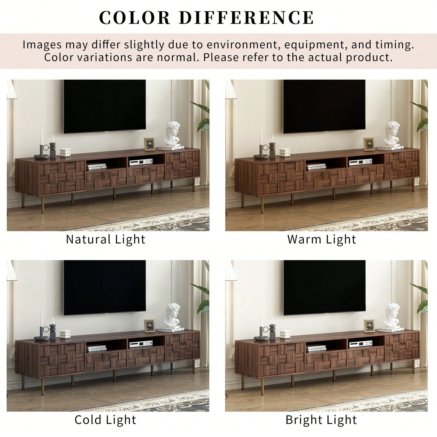 Mid Century Modern TV Stand for TVs Up to 85 Inches with 2 Drawers Stylish Media Console Table for Living Room Bedroom Home Theatre