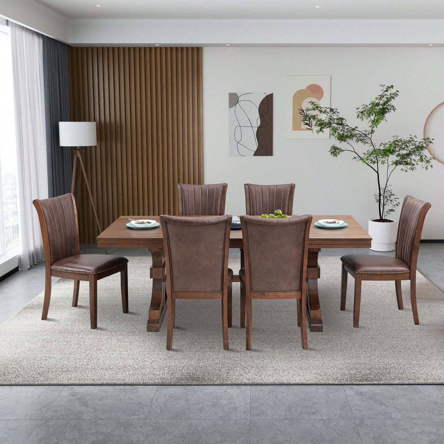 Set Of 2 Modern Fabric Upholstered Dining Chairs Mid Century Open Back Wooden Side Chairs For Kitchen Living Room Restaurant
