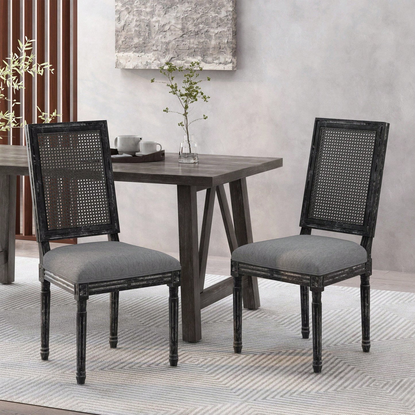 Set Of 2, Elegant Upholstered Dining Chair With Modern Design And Sturdy Frame
