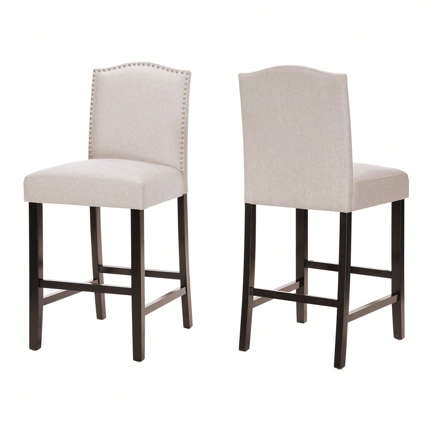 Set Of 2, Stylish Modern Counter Stool With Comfortable Seat And Sleek Design For Kitchen Or Bar Use