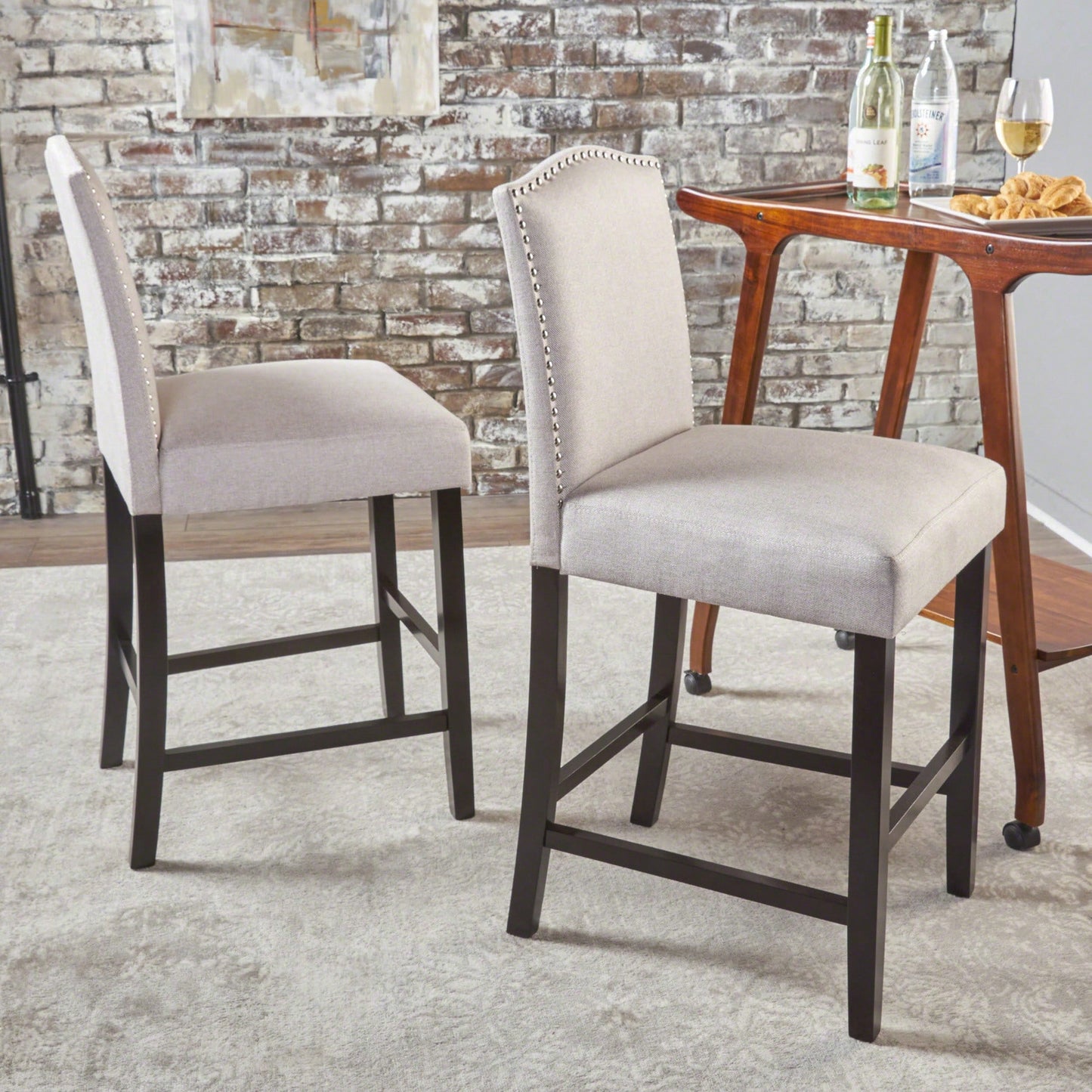Set Of 2, Stylish Modern Counter Stool With Comfortable Seat And Sleek Design For Kitchen Or Bar Use
