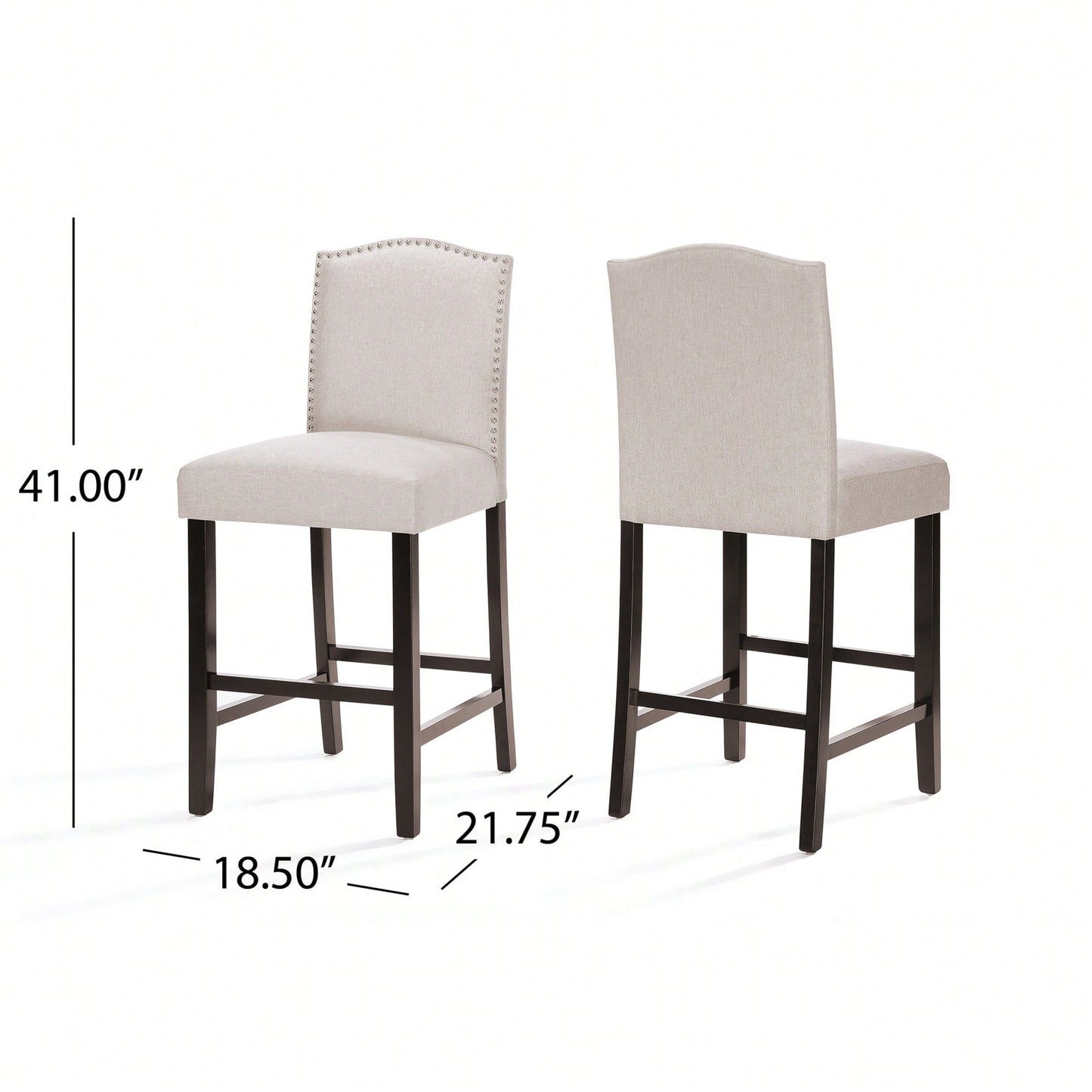 Set Of 2, Stylish Modern Counter Stool With Comfortable Seat And Sleek Design For Kitchen Or Bar Use